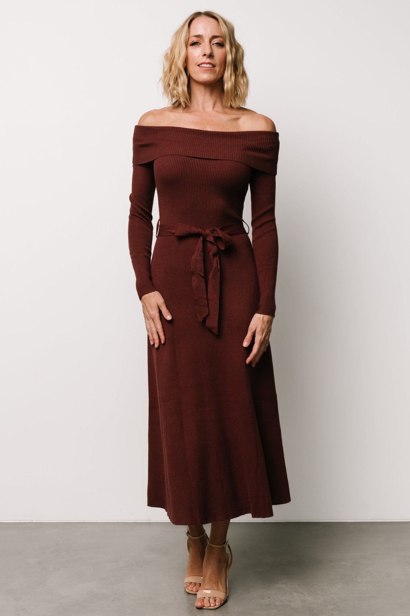 Rheta Off Shoulder Sweater Dress | Mahogany Affordable Cheap Pice