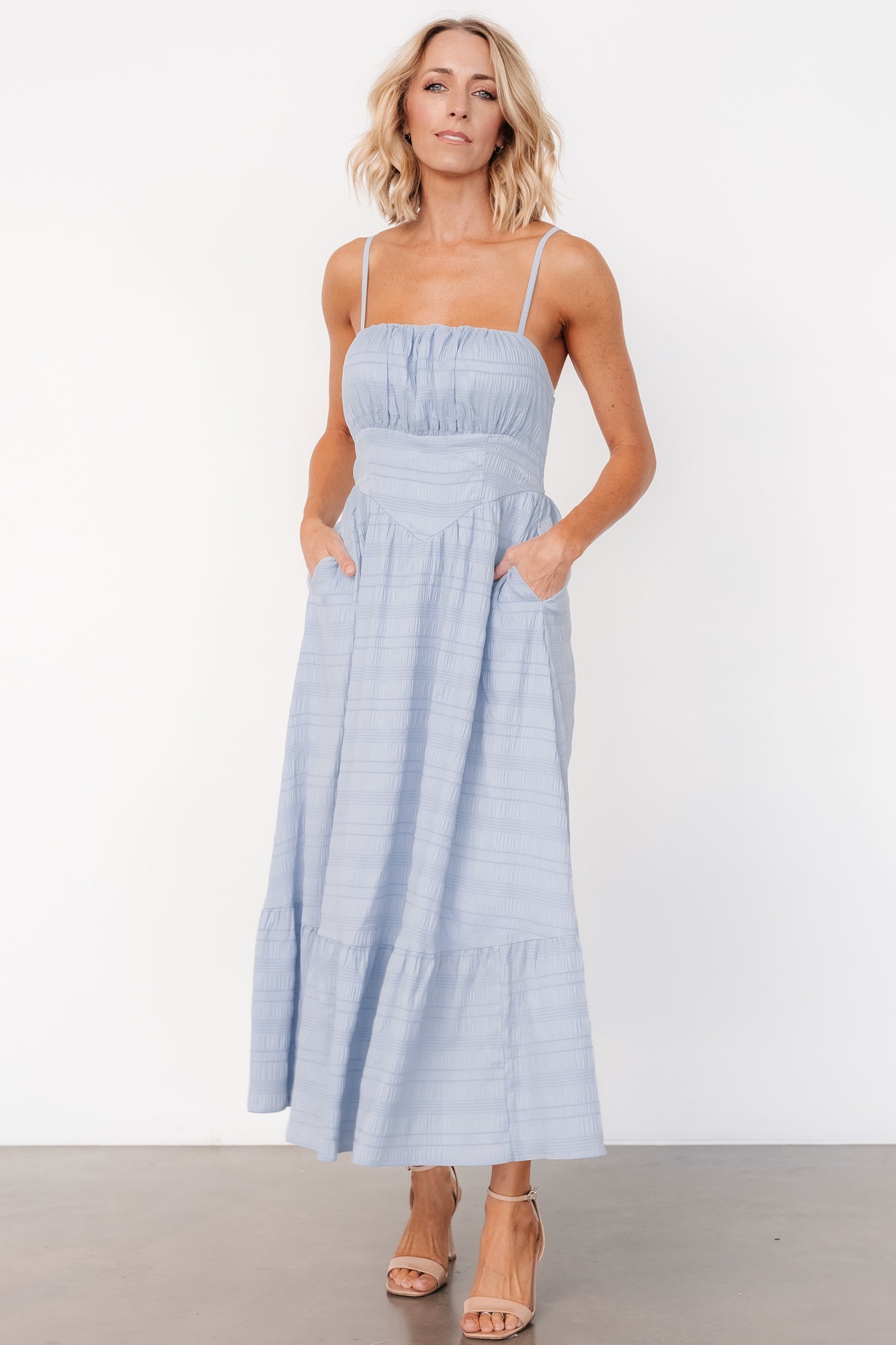 Mikayla Textured Tank Dress | Light Blue Sale New Styles