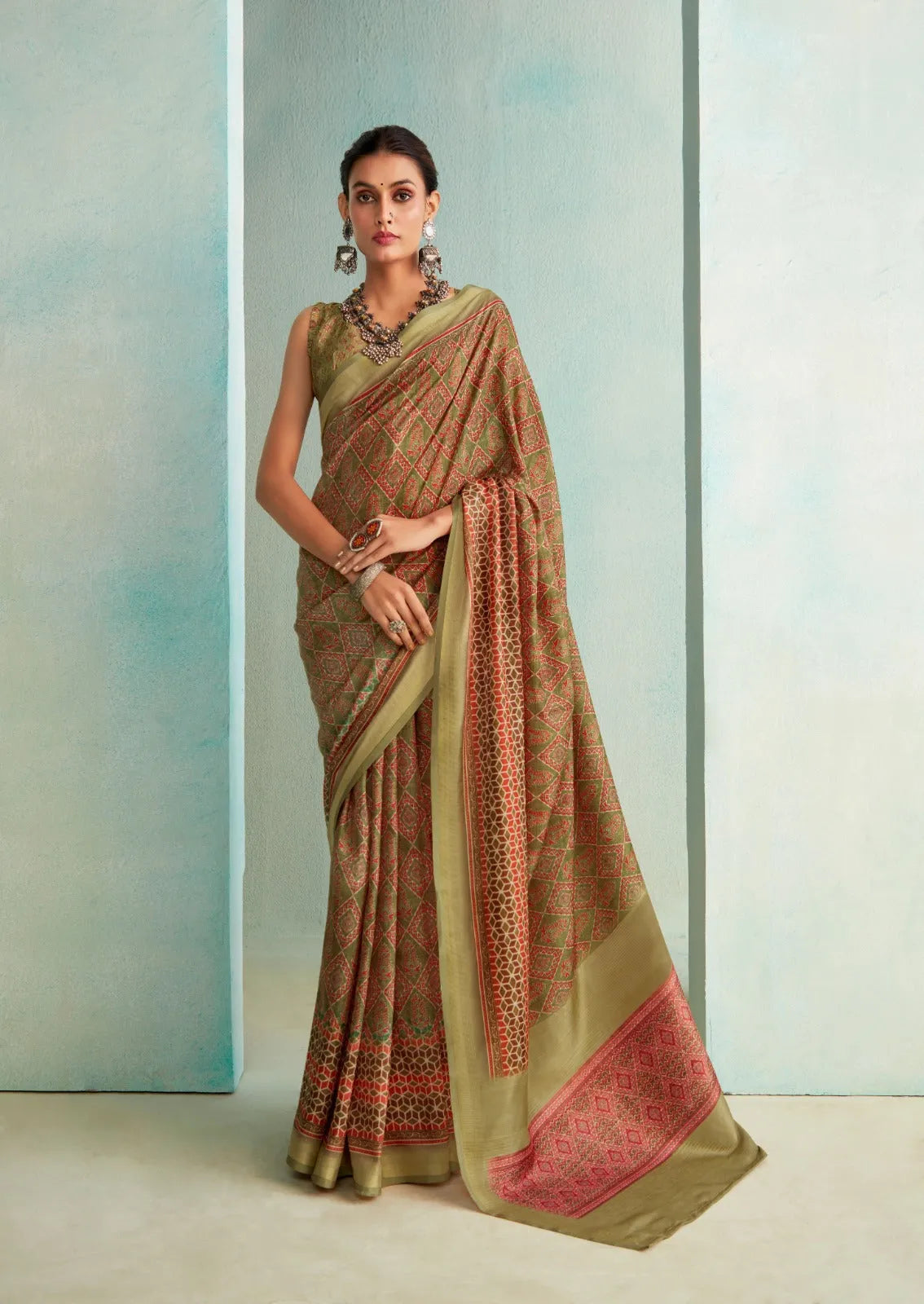 Peerless Dull Brown Handloom Silk Weave Traditional Saree Free Shipping Original