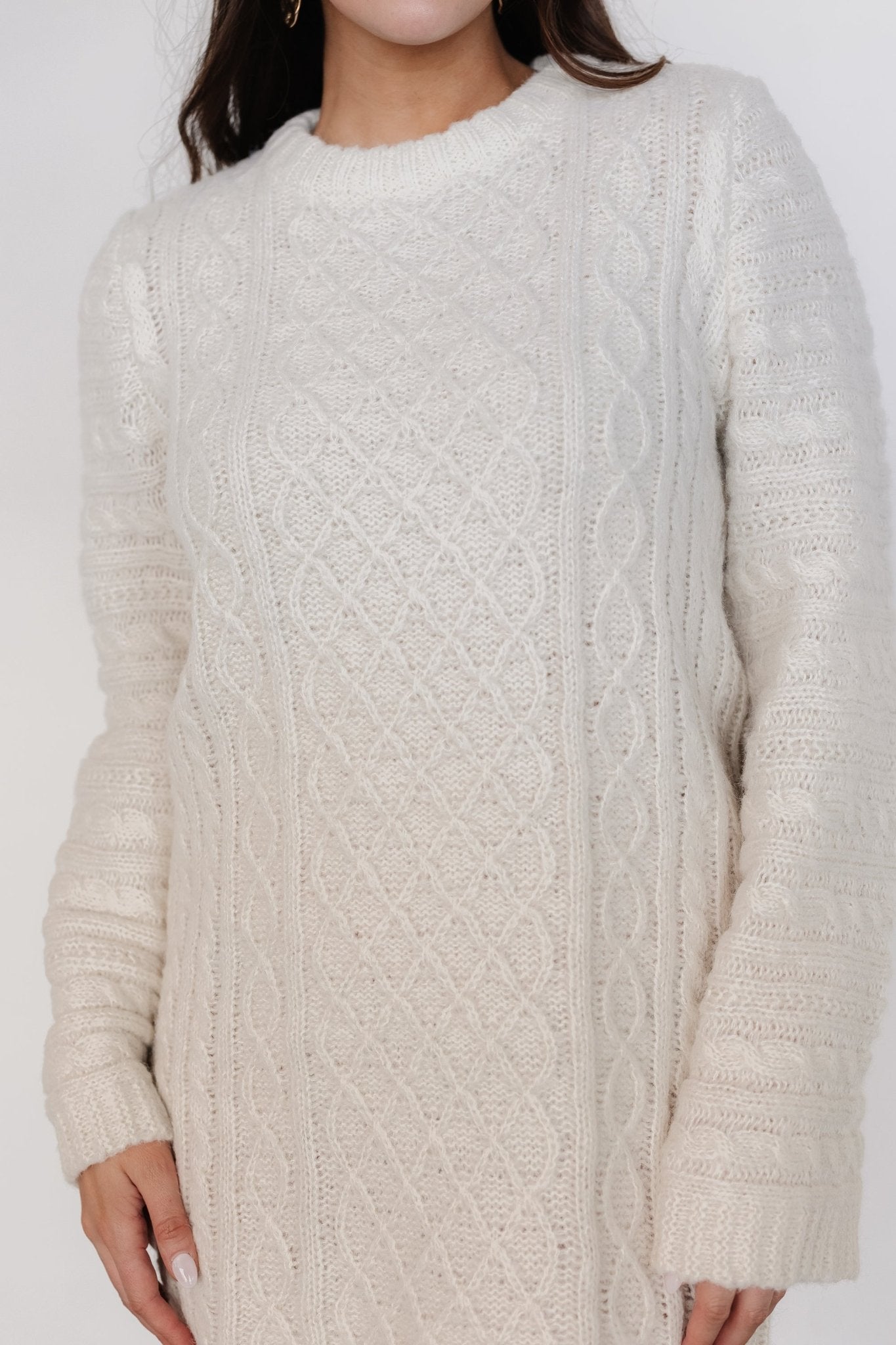 Ellis Cable Knit Sweater Dress | Ivory For Sale Wholesale Pice