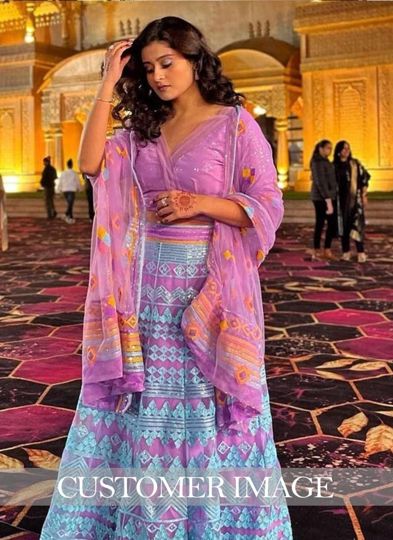 Attractive Purple Color with Soft Net Base Lehenga Newest Online