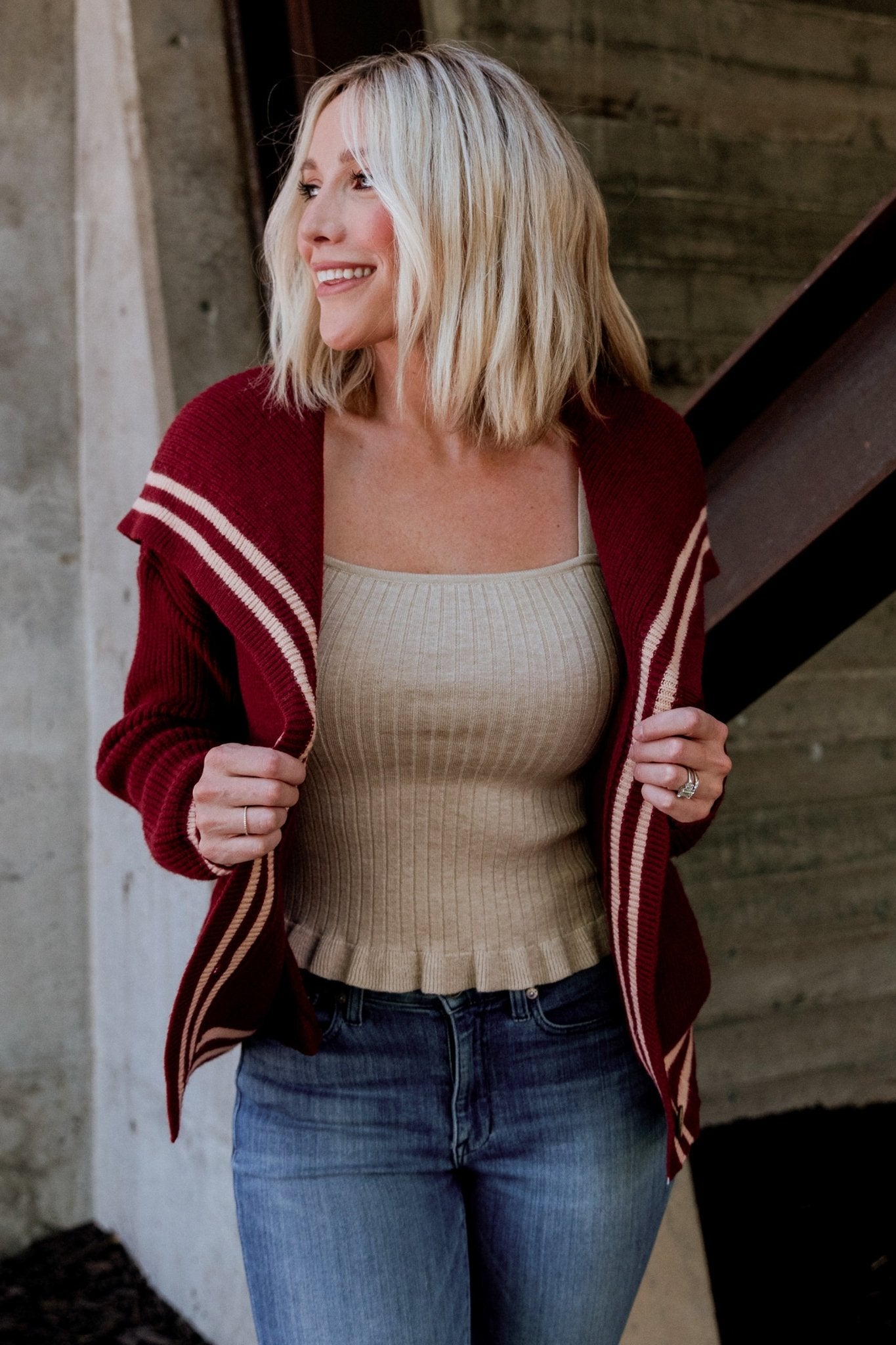 Corbett Knit Cardigan | Burgundy Buy Cheap Clearance Store