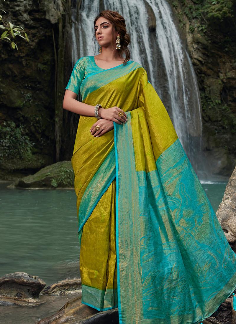 Silk Weave Mustard Yellow Kanjivaram Saree Best Sale Cheap Online