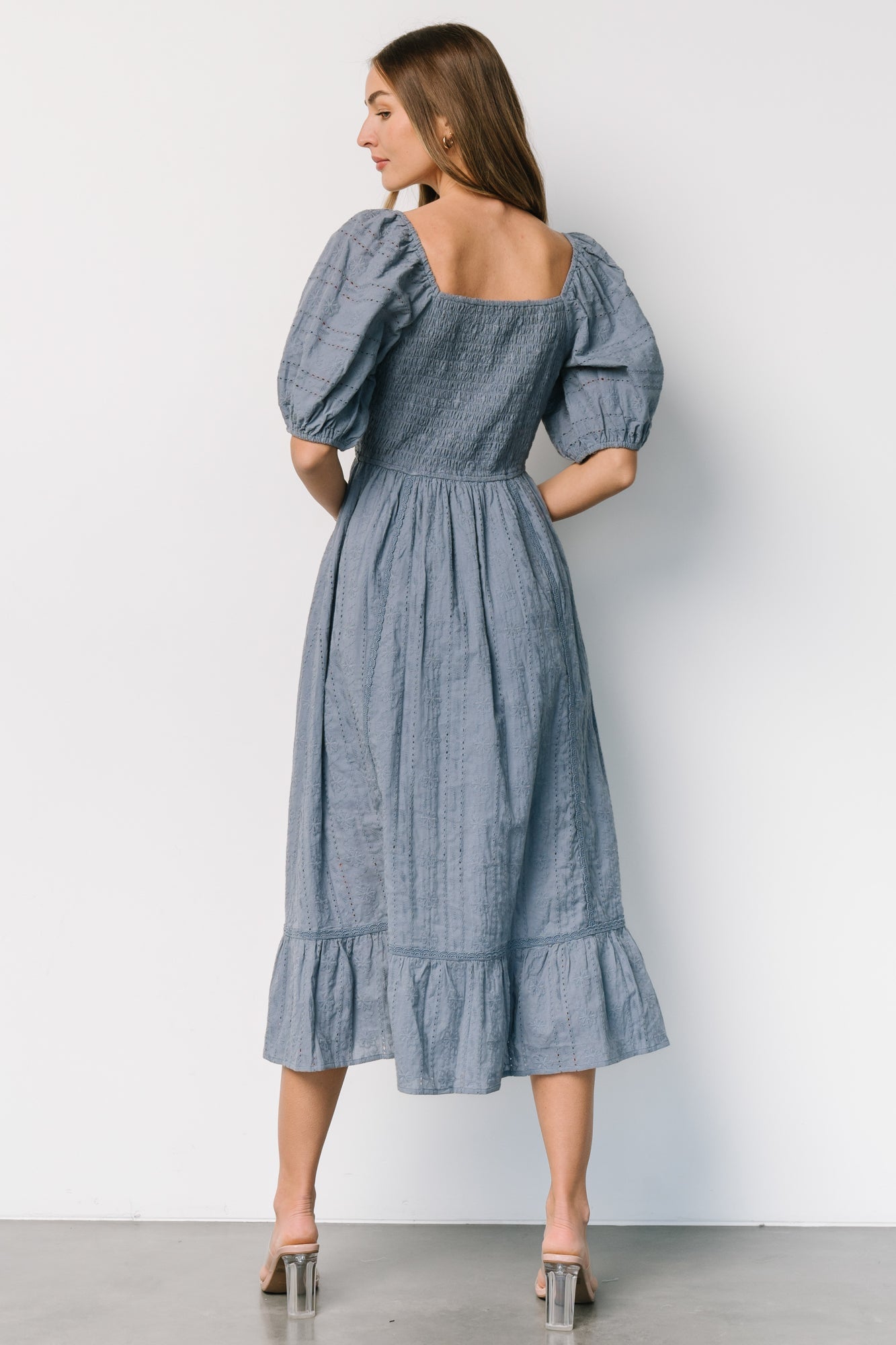 Delaney Eyelet Dress | Dusty Blue Brand New Unisex