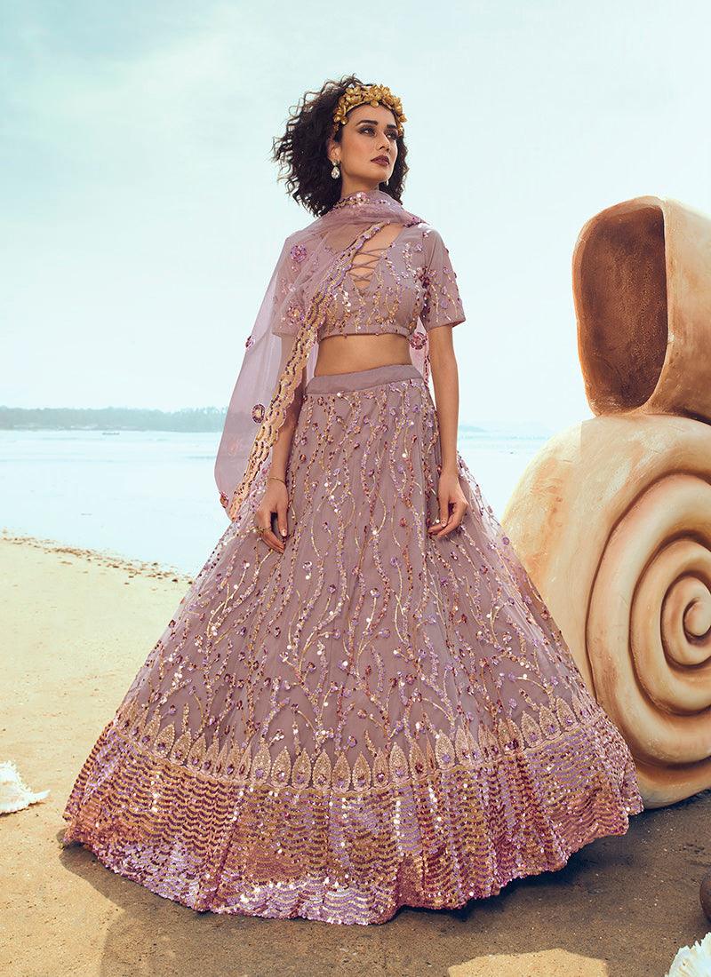 Charming Lilac Soft Net Base Ceremonial Wear Lehenga Choli Discount Visit New