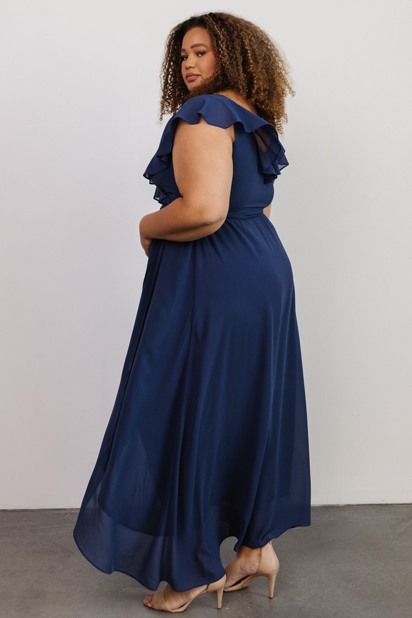 Katya Ruffle Maxi Dress | Navy Clearance Limited Edition