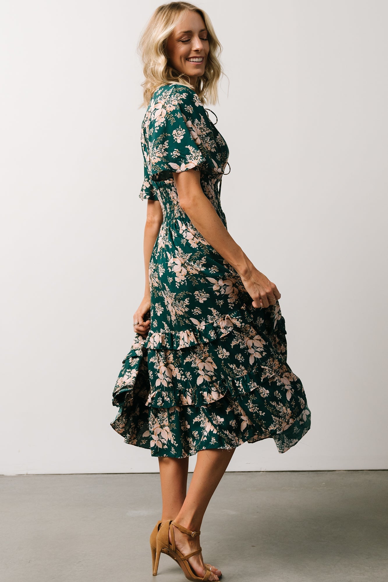 Spell Boho Midi Dress | Topaz + Blush Floral Sale Clearance