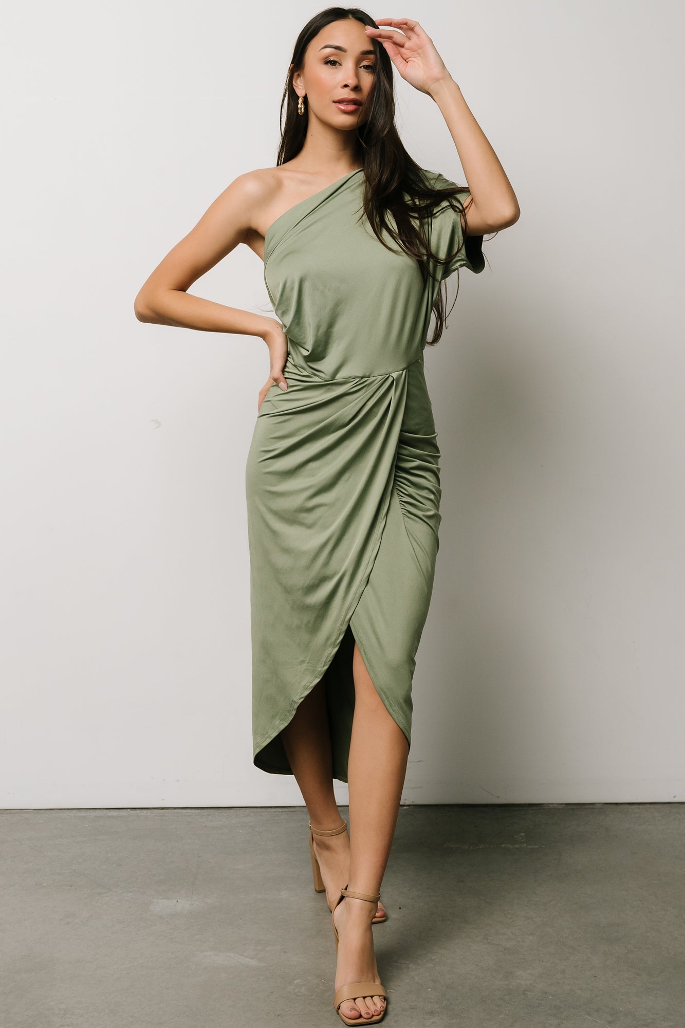 Addison Midi Dress | Dusty Sage Quality Original