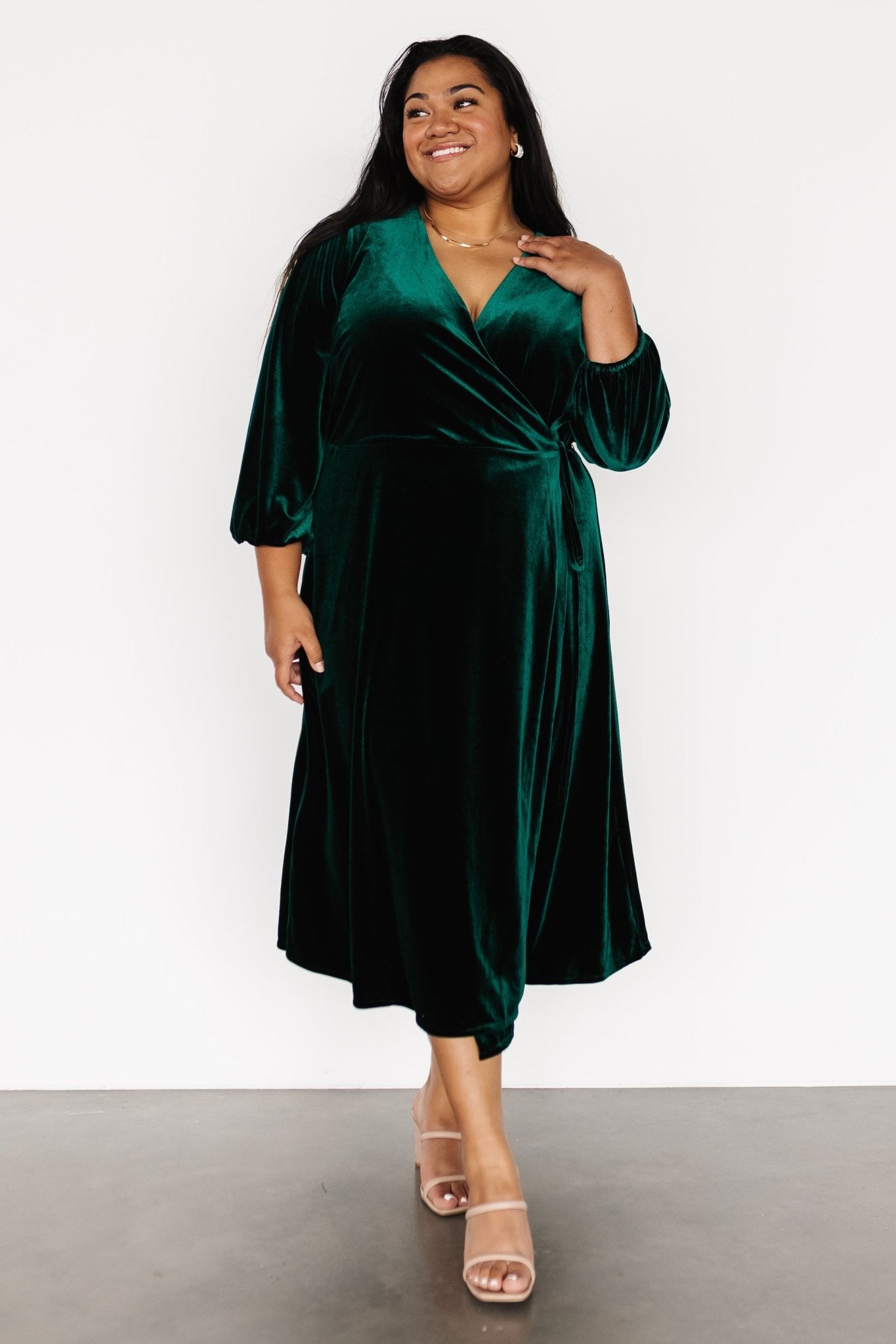 Beckinsale Velvet Wrap Dress | Dark Green Free Shipping Eastbay