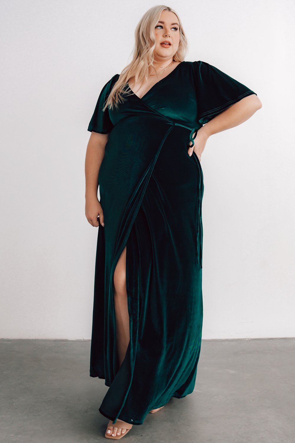 Meghan Velvet Wrap Maxi Dress | Emerald Store Cheap Online