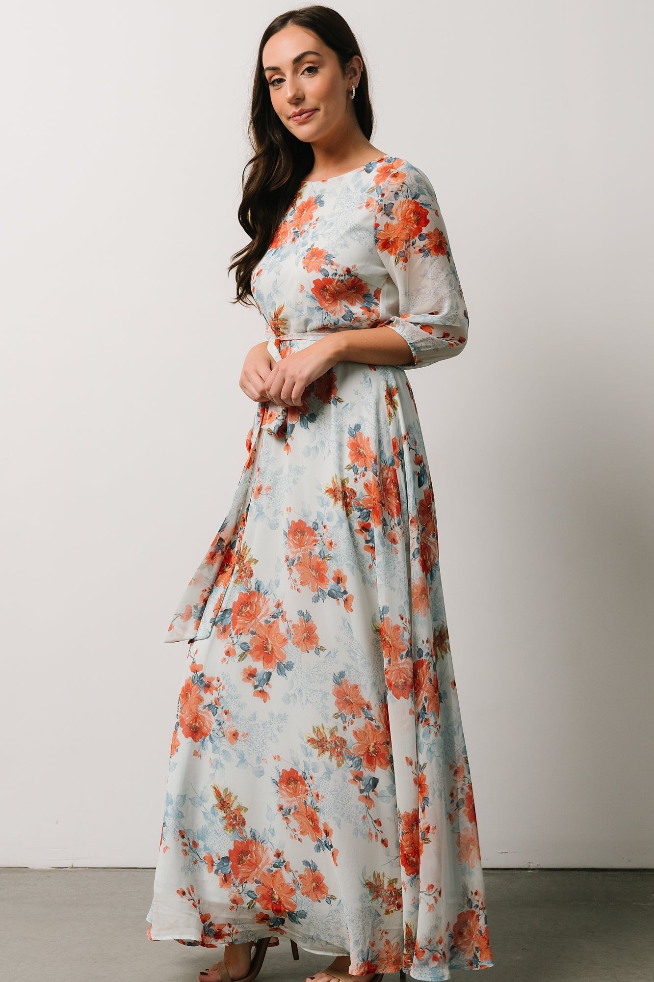 Rebecca Maxi Dress | Blue + Coral Blossom Buy Cheap Pay With Visa