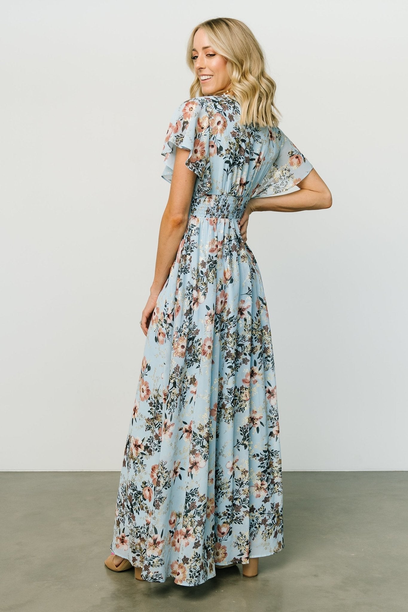 Lynlee Metallic Maxi Dress | Light Blue Amazon Sale Online