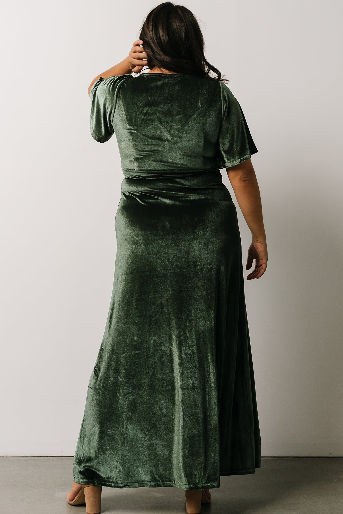 Meghan Velvet Wrap Maxi Dress | Deep Green Cheap Pirce