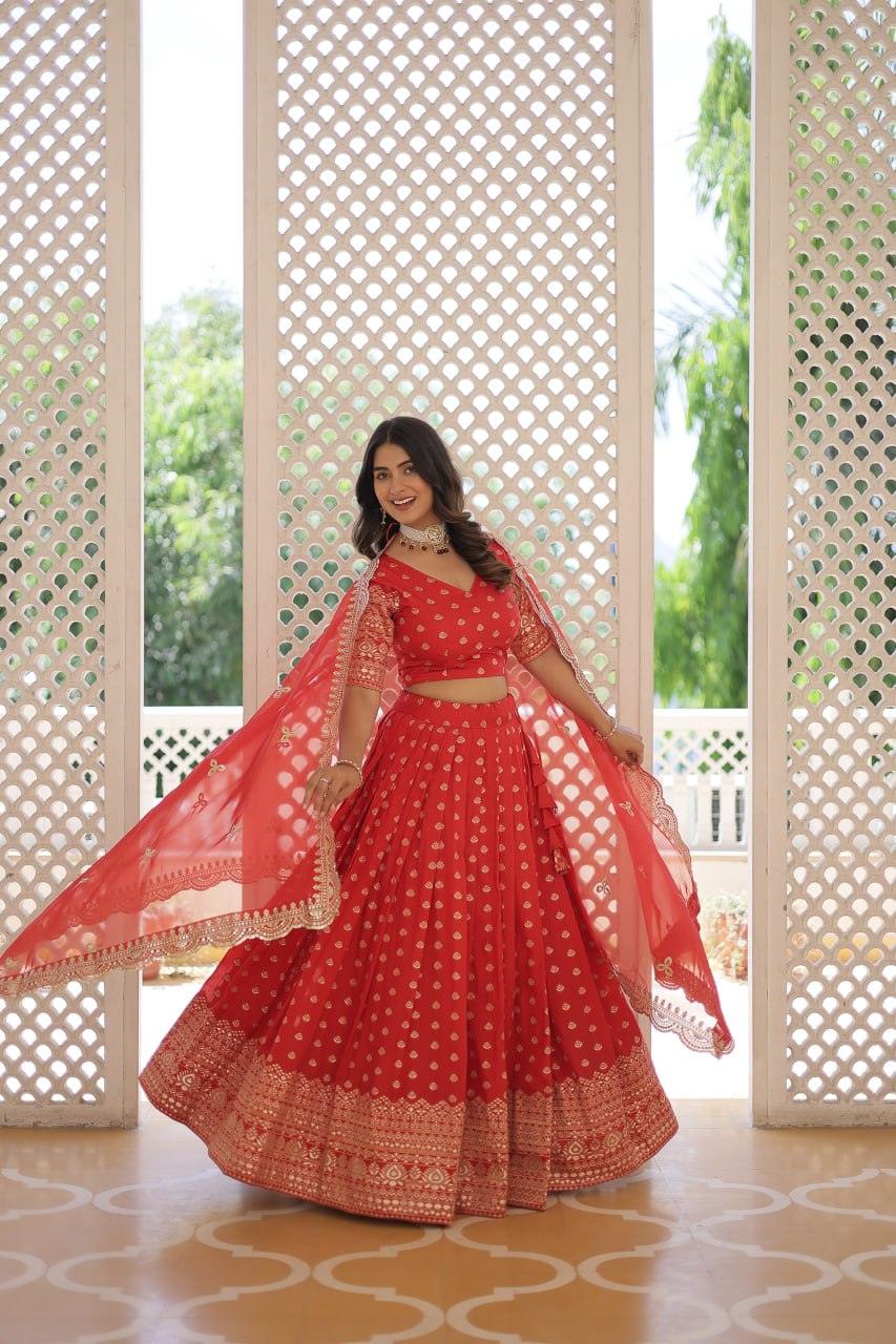 Pure Dyable Viscous Jacquard Double Zari Worked Lehenga Choli Clearance Genuine