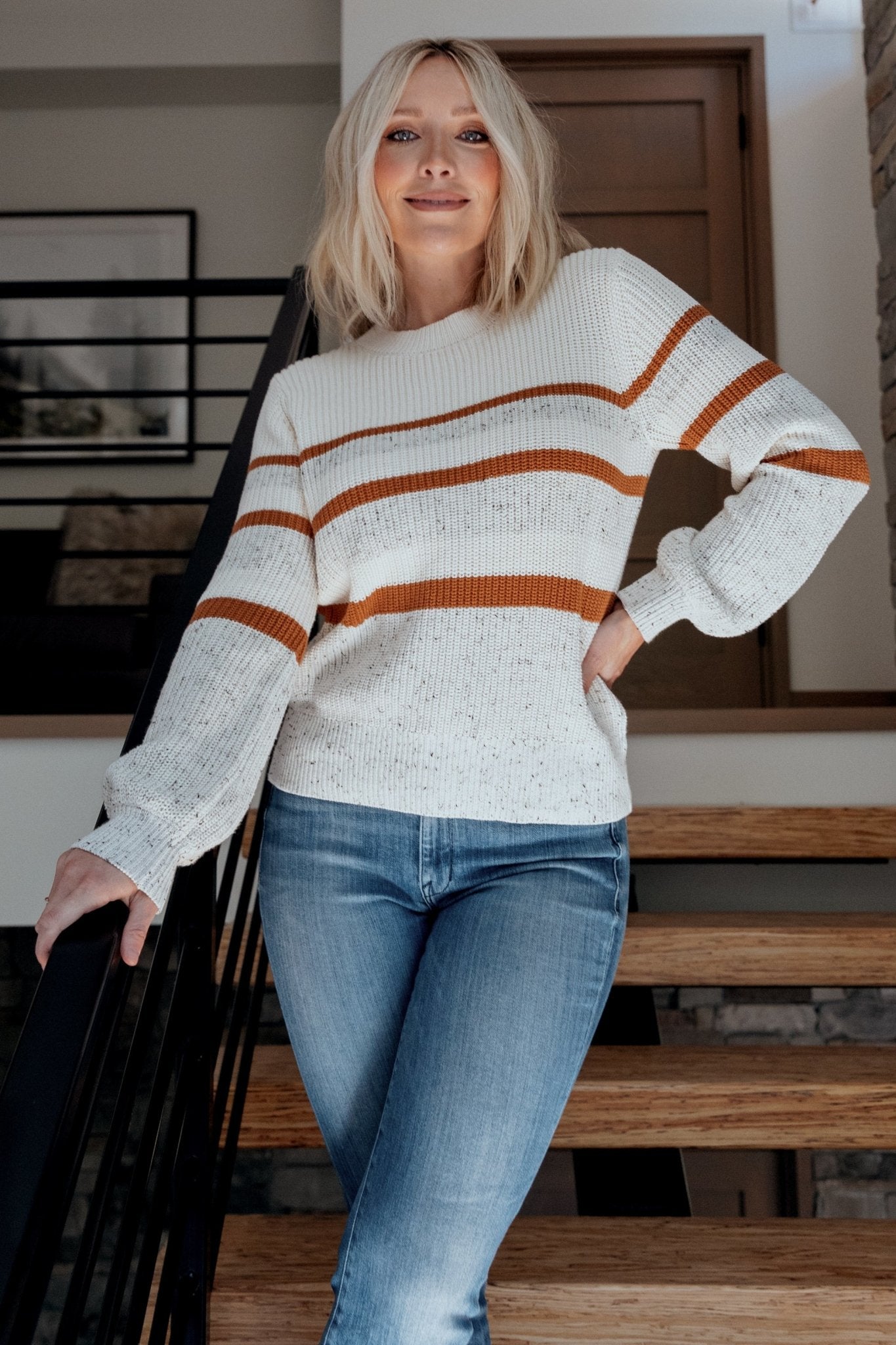 Peyton Striped Sweater | Cream + Camel For Cheap Sale Online