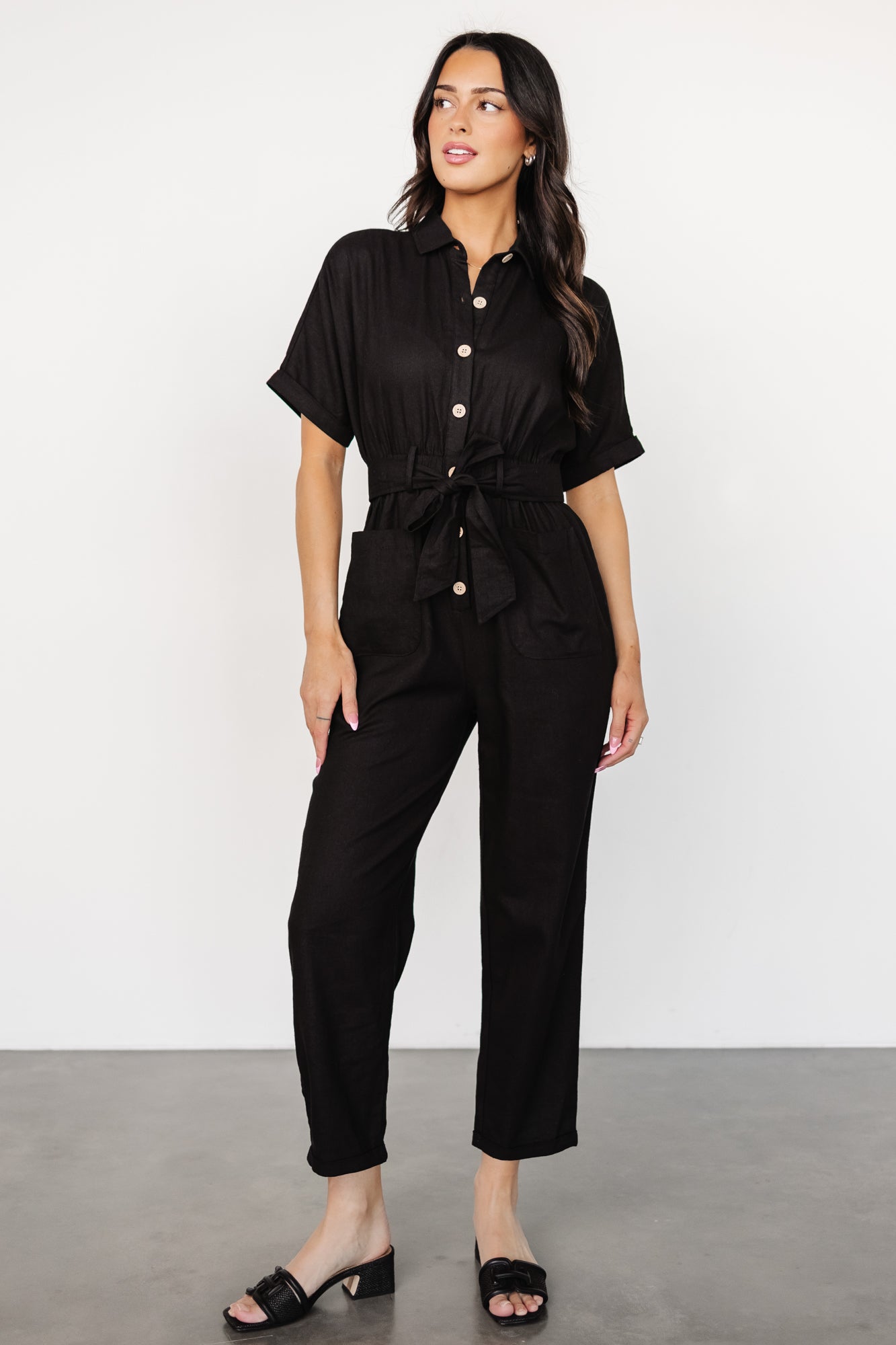 Dallas Button Up Jumpsuit | Black Sast Sale Online