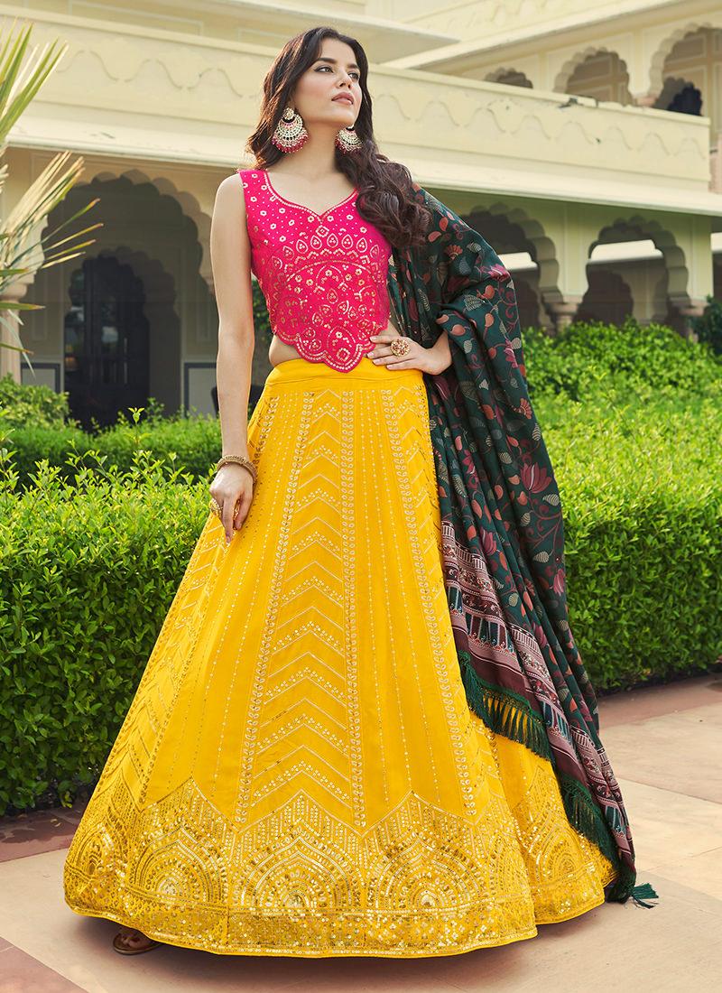 Multi-Color Designer Ghaghra Choli Pre Order Online