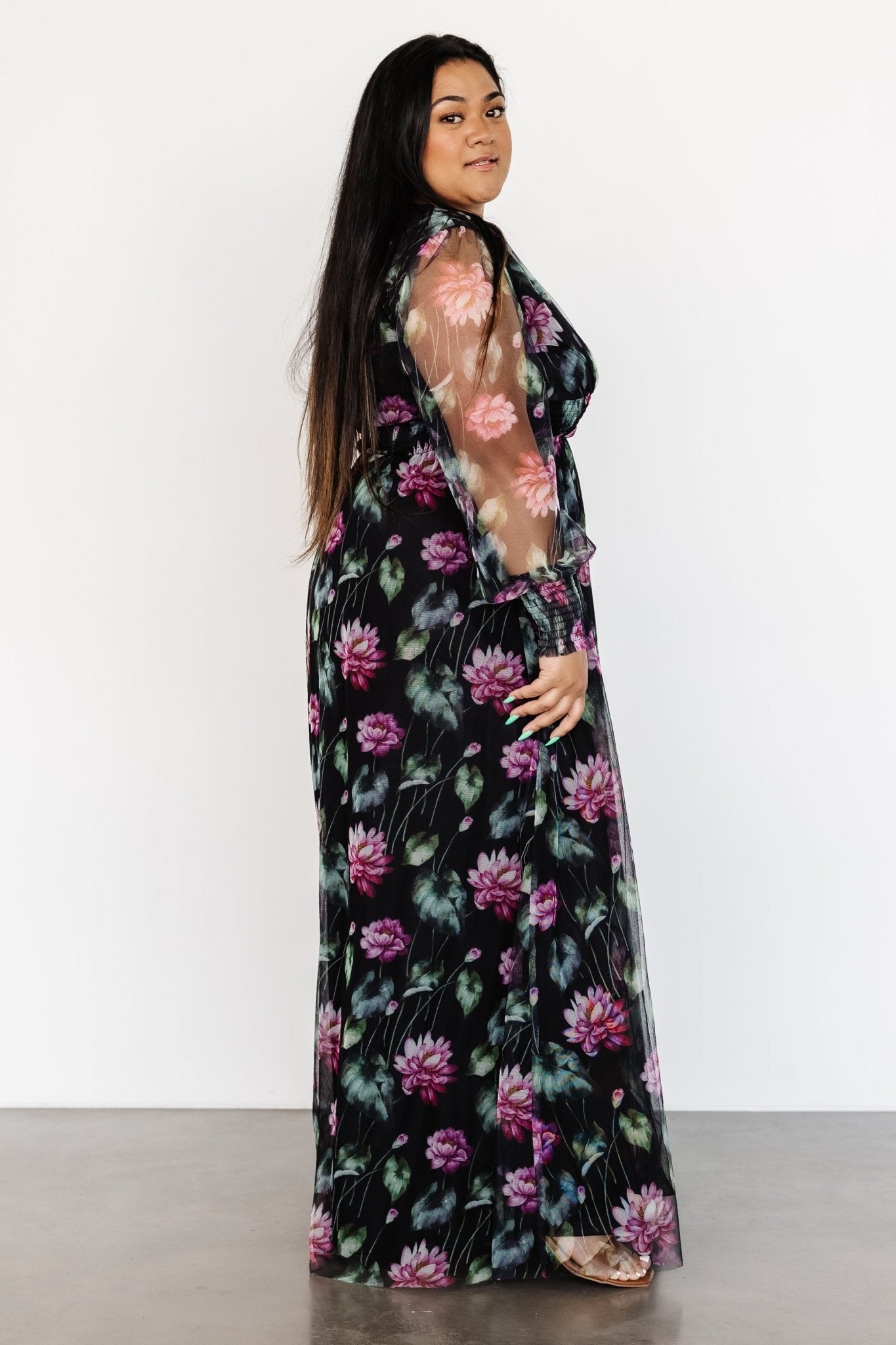 Layla Tulle Maxi Dress | Black Multi Online Online Free Shipping