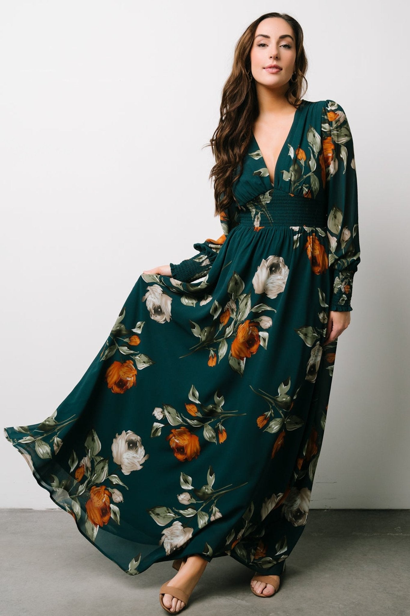 Olivia Maxi Dress | Deep Topaz Floral Cheap With Paypal