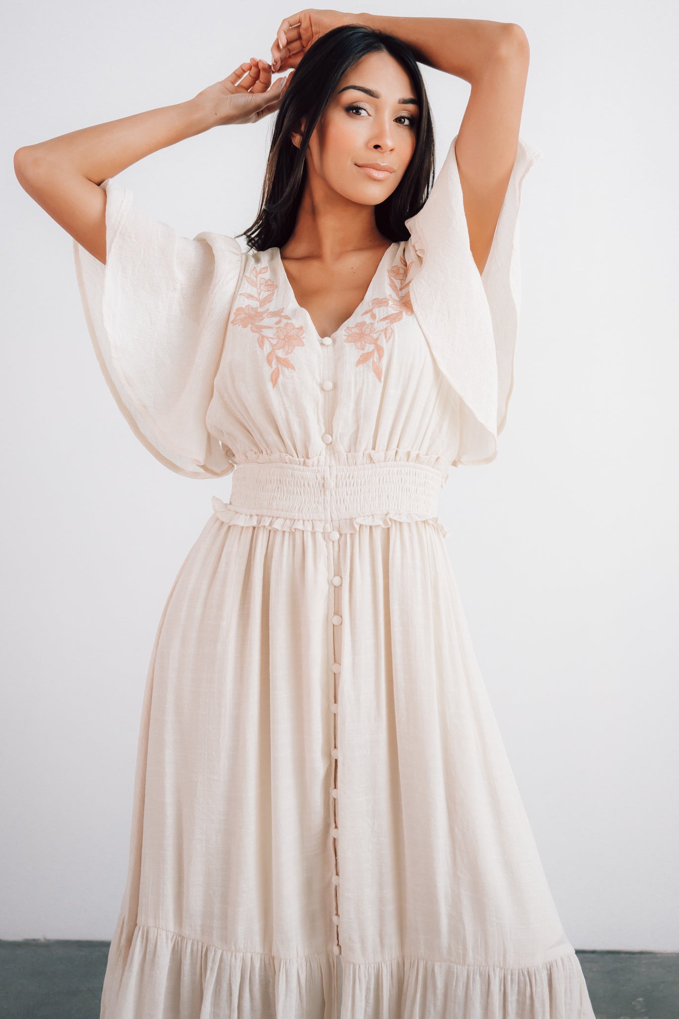 Luz Embroidered Maxi Dress | Natural Popular Sale Online