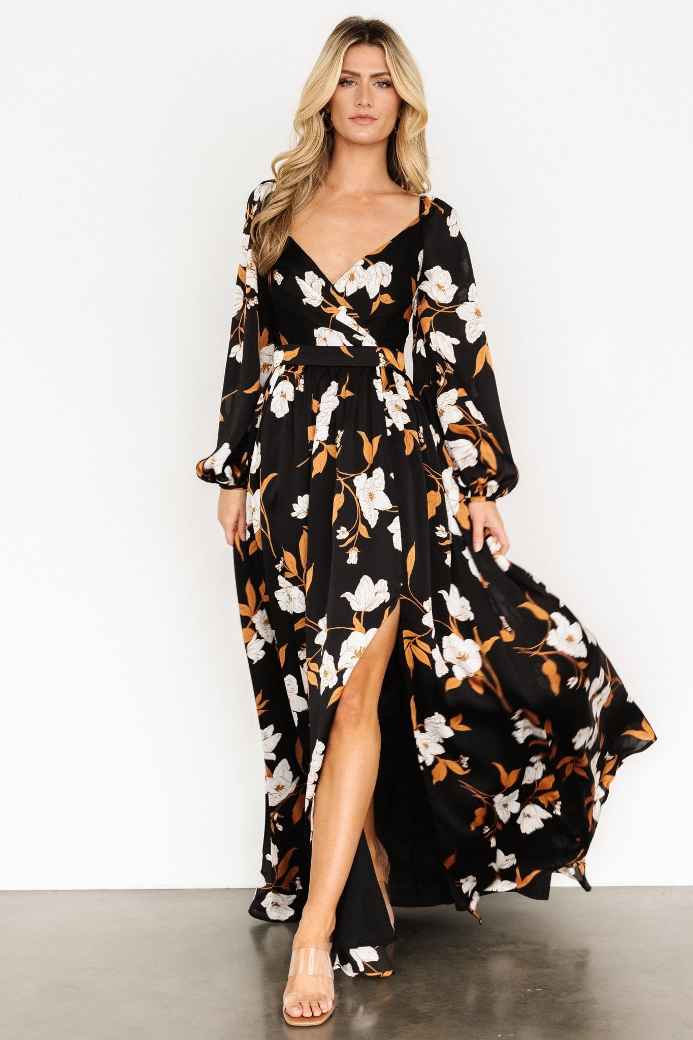 Tristan Maxi Dress | Black Floral Sale Sast