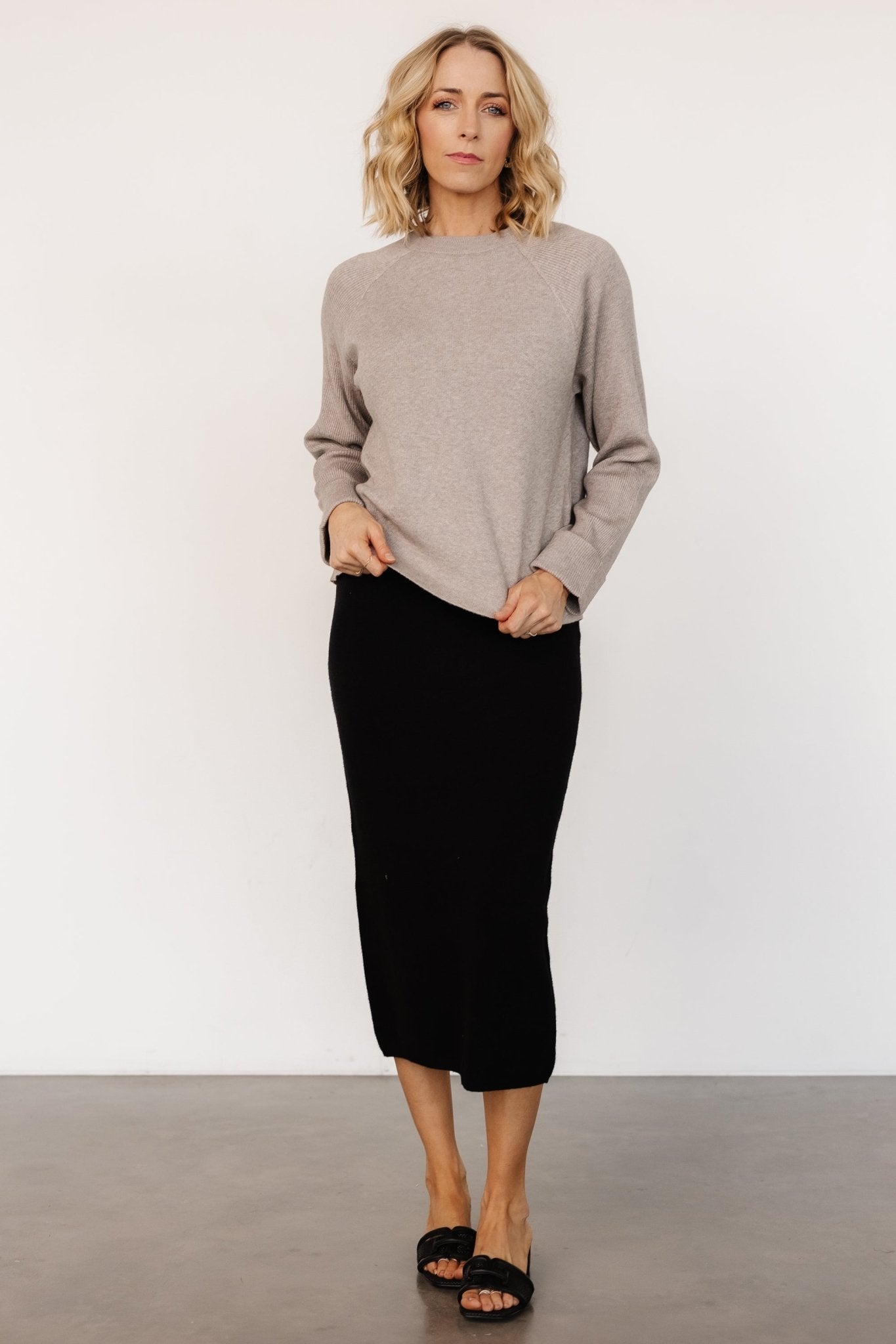 Alonso Knit Midi Skirt | Black New Arrival