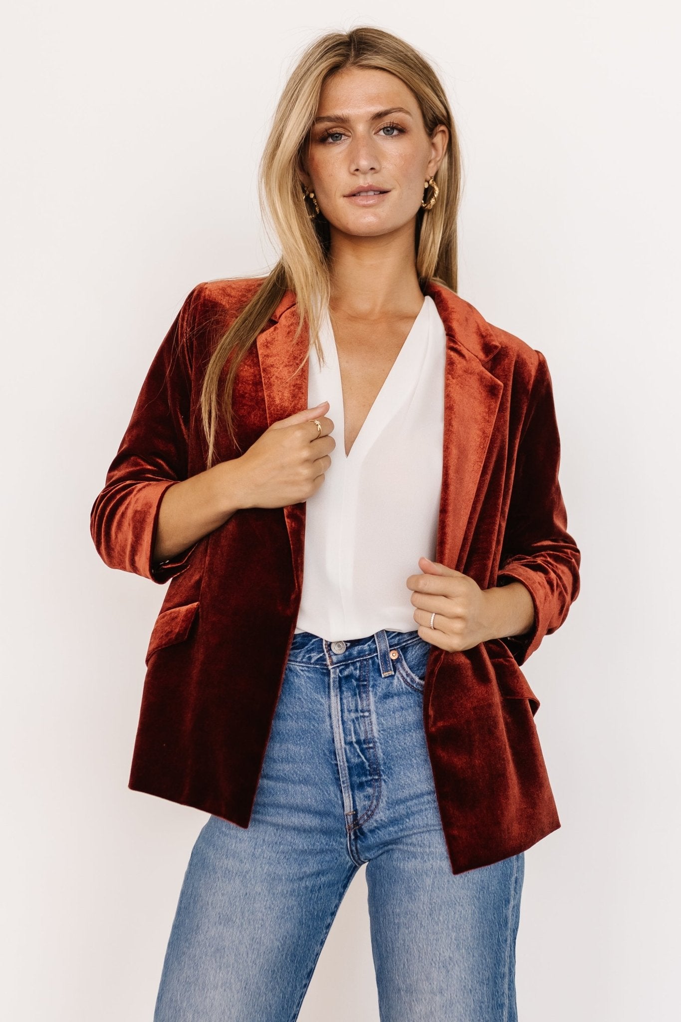 Brinton Velvet Blazer | Cinnamon Clearance Footlocker Pictures