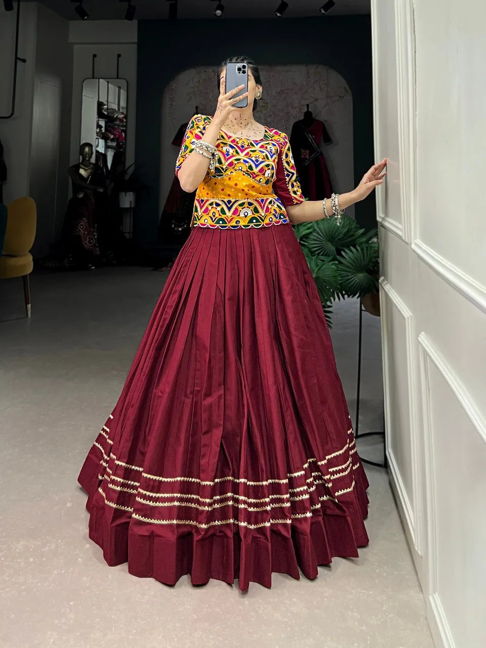 Vibrant and Modern Cotton Lehenga Choli Sale Fake