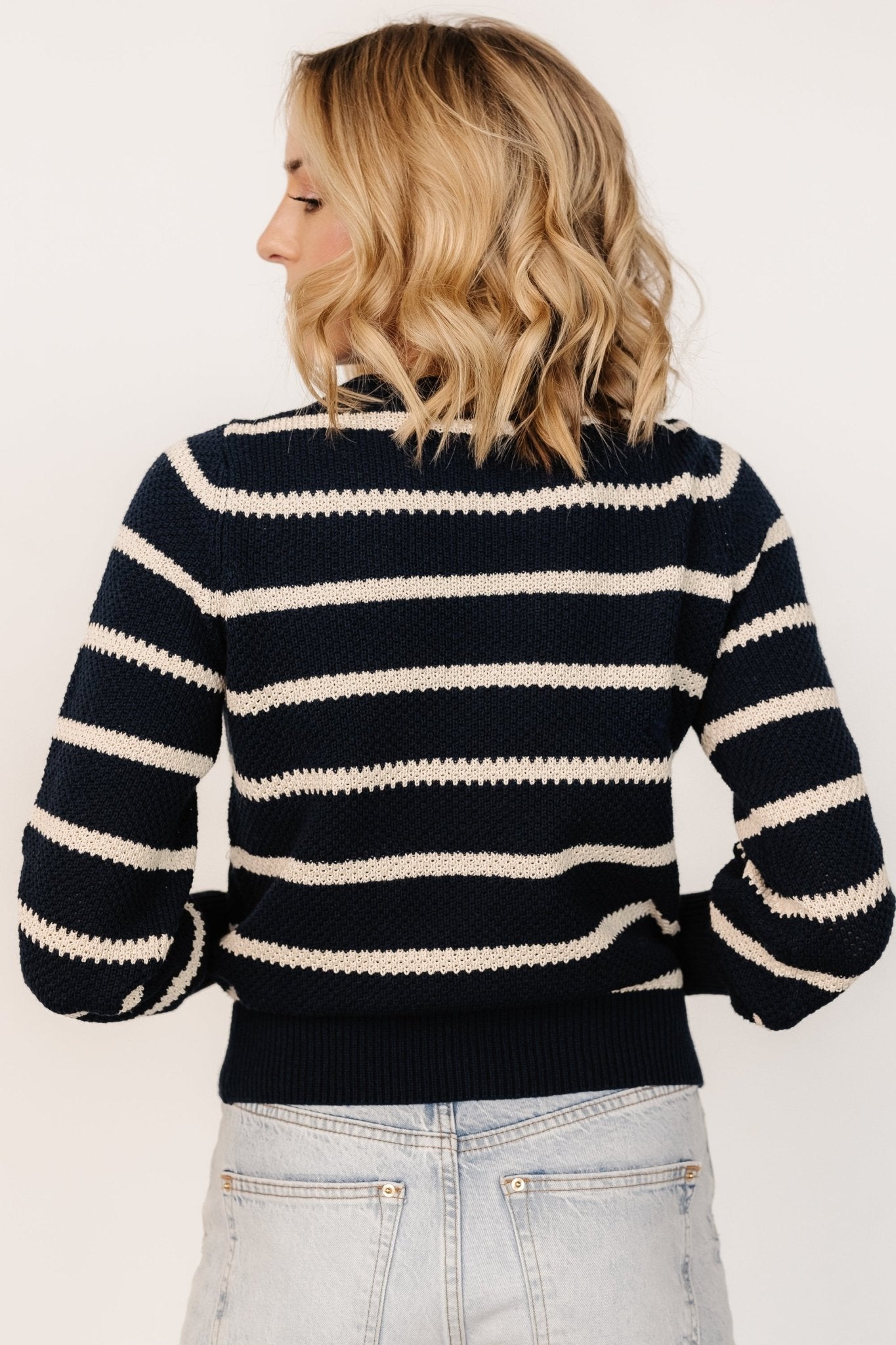 Rianne Knit Sweater | Navy + Cream Stripe Outlet 2025 New