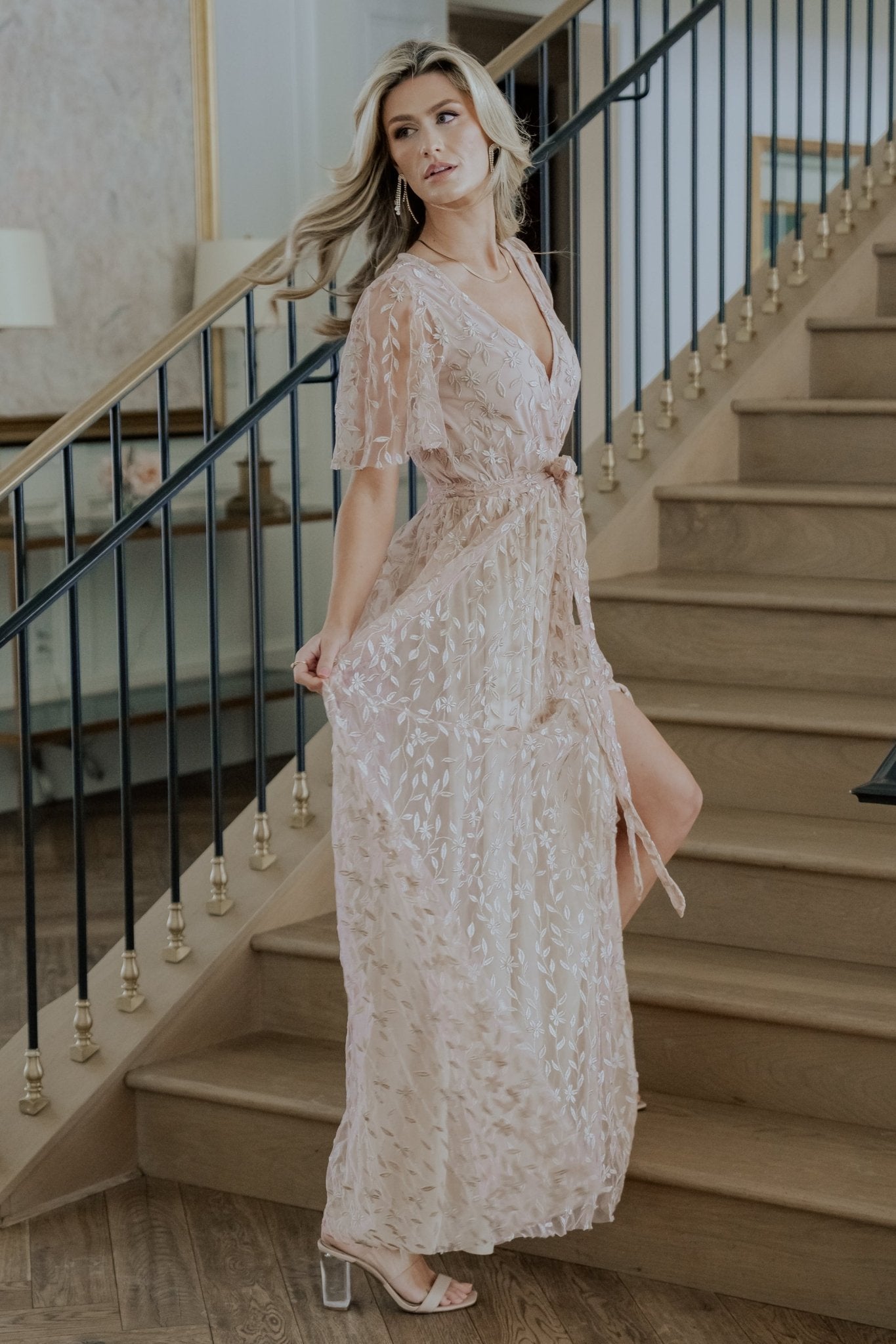 Marseille Embossed Maxi Dress | Champagne Clearance Wiki