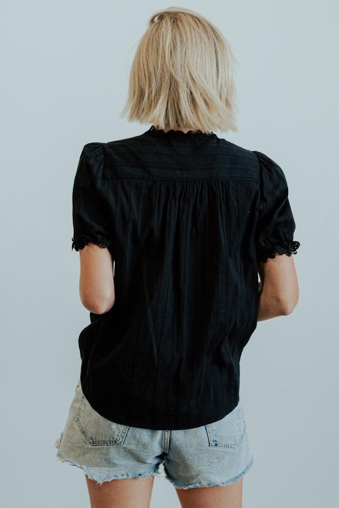 Sloane Button Top | Black Low Cost Cheap Online