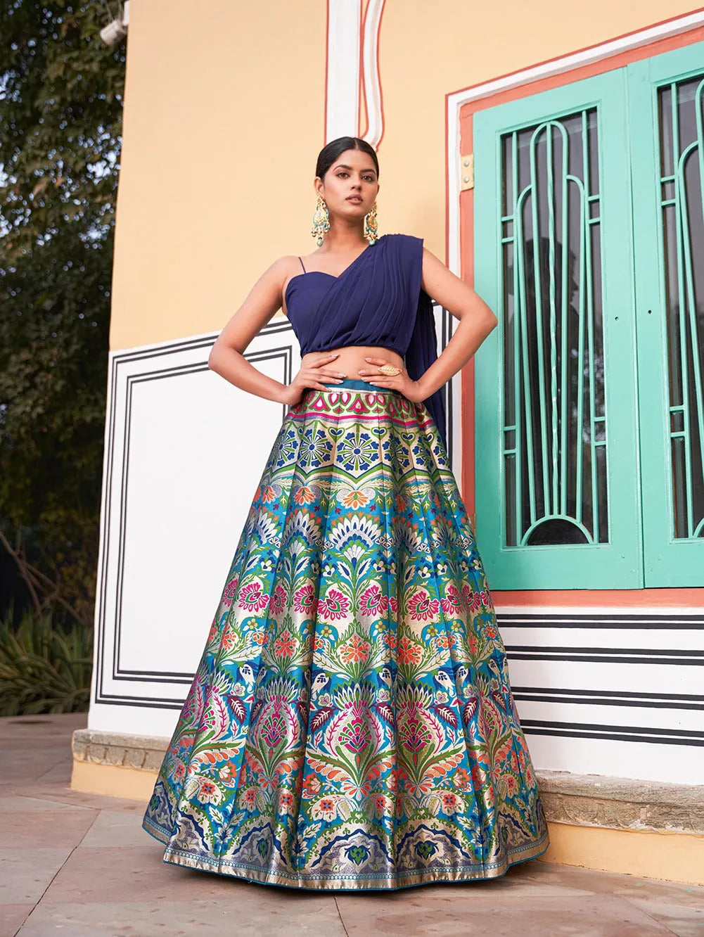 Classic and Stylish Banarasi Silk Lehenga Choli Clearance From China