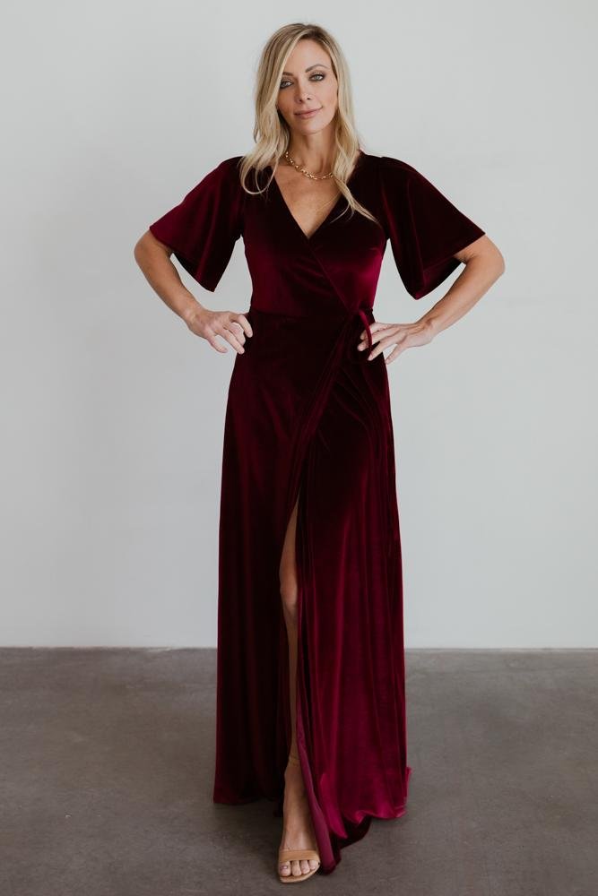 Meghan Velvet Wrap Maxi Dress | Mulberry Sale Affordable