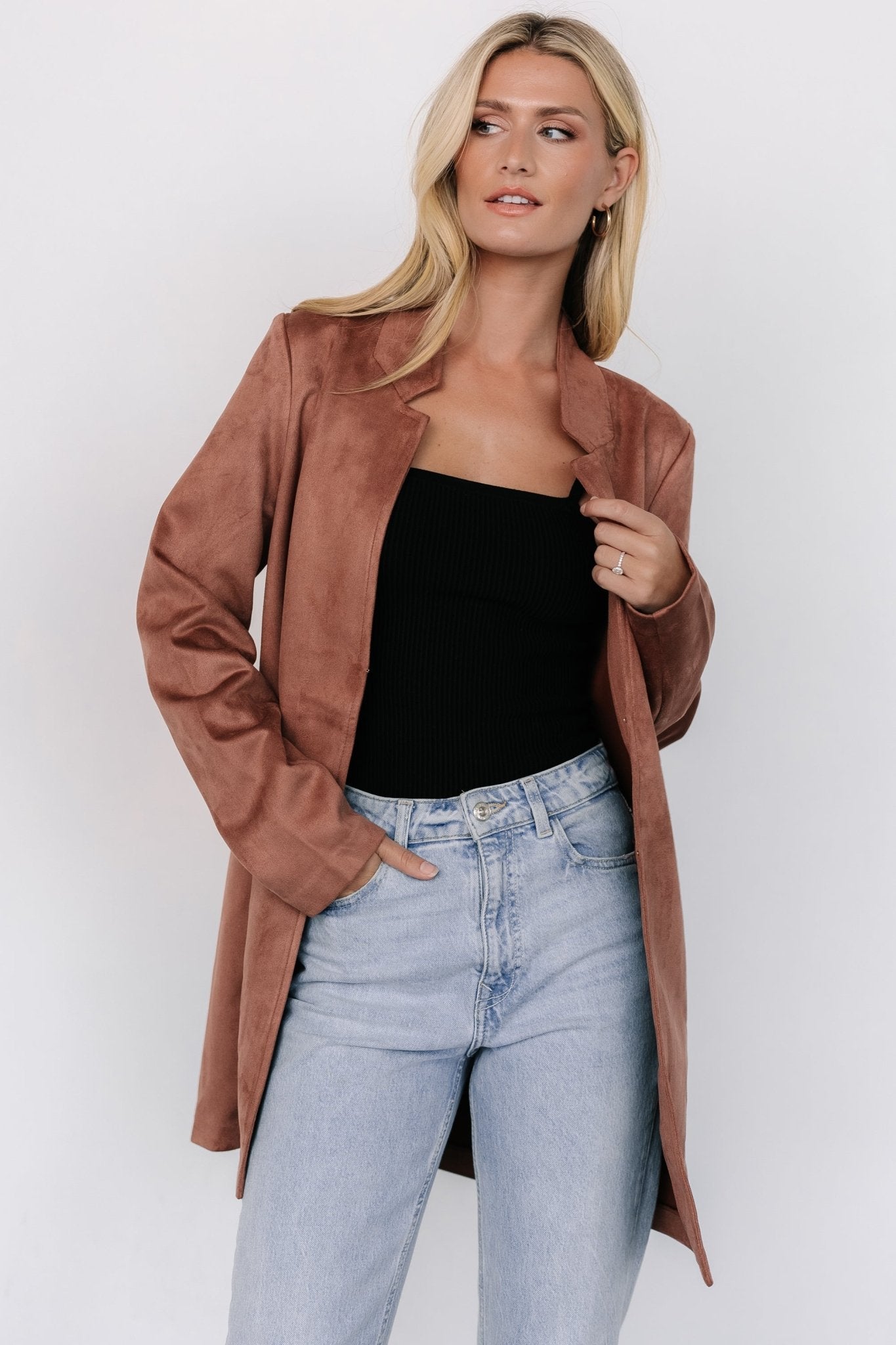 Queenie Faux Suede Jacket | Dusty Clove Buy Cheap Sast