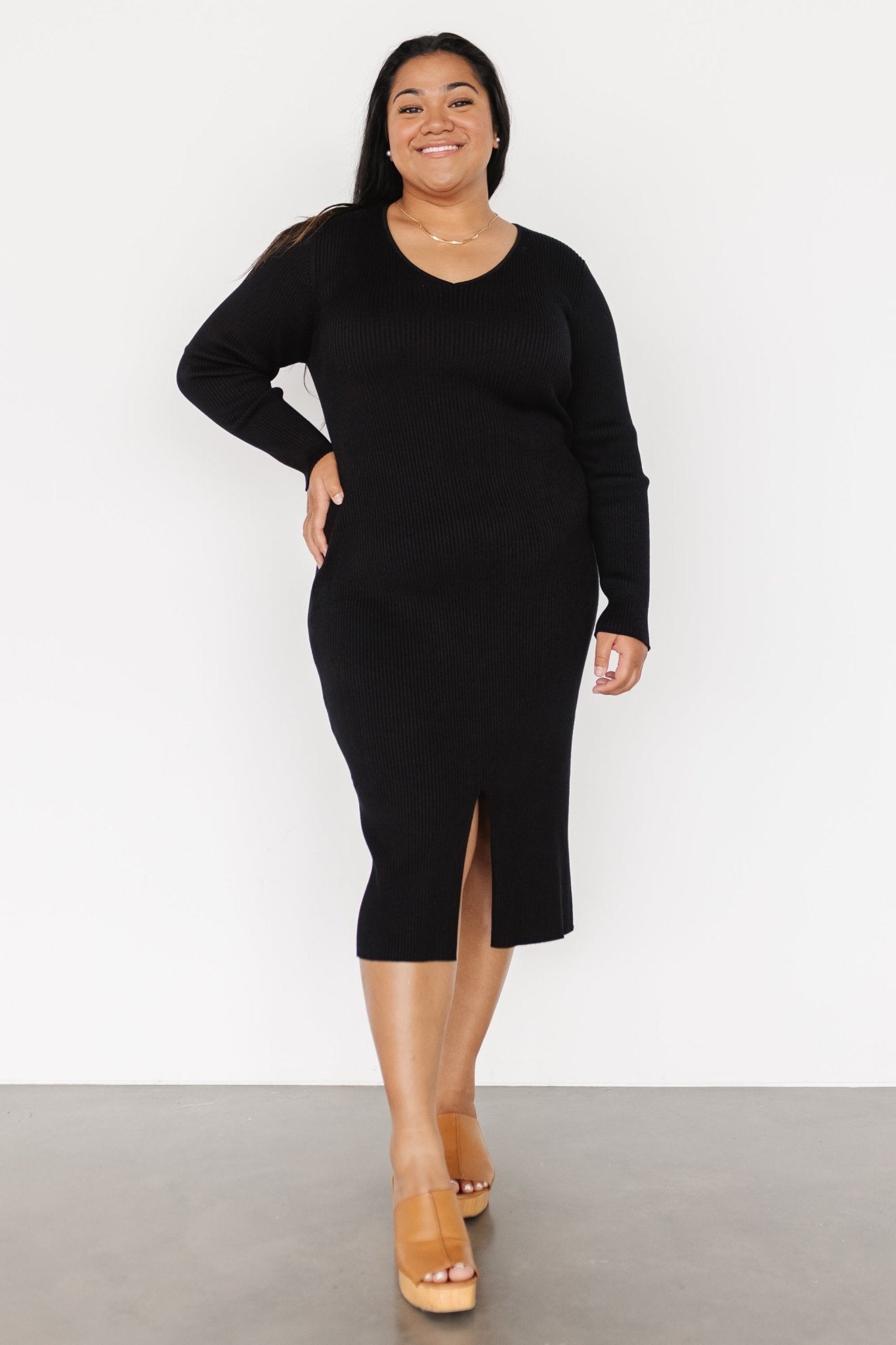 Fairmount Ribbed Midi Dress | Black Cheap Brand New Unisex