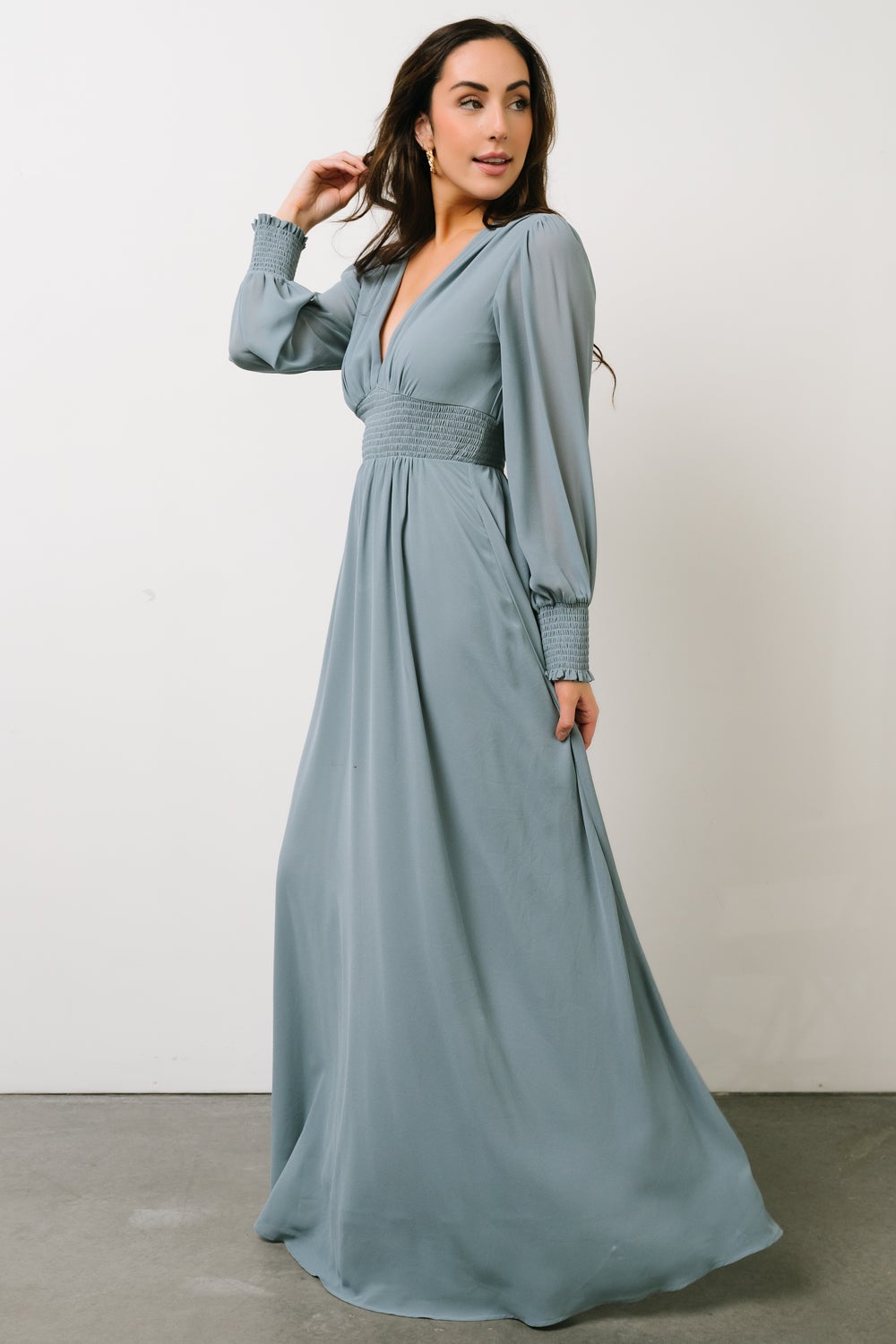 Olivia Maxi Dress | Dusty Blue Affordable Online