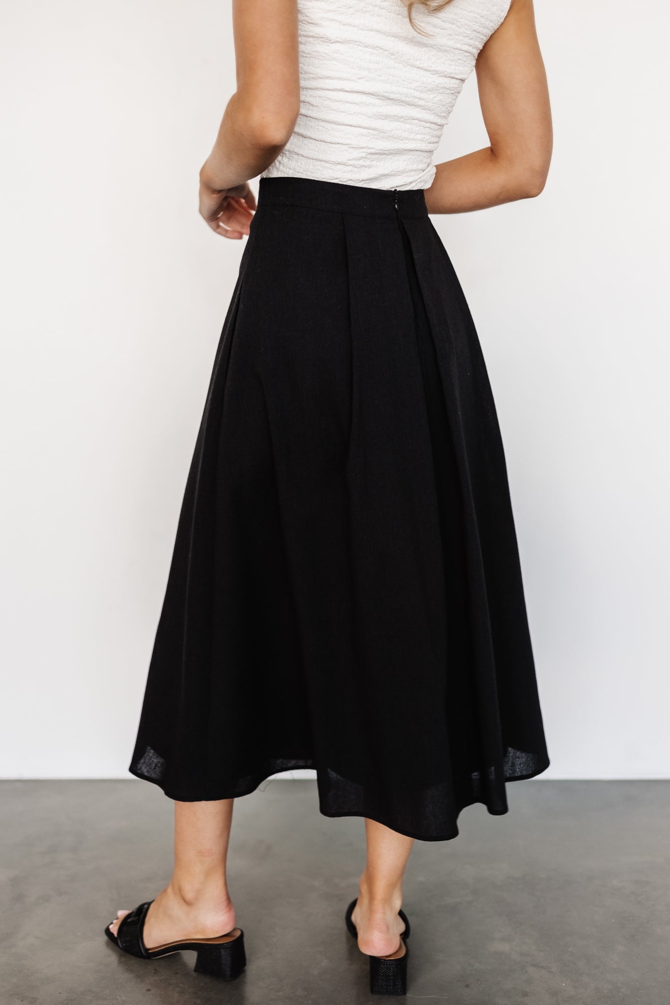 Katie Pleated Midi Skirt | Black New Online