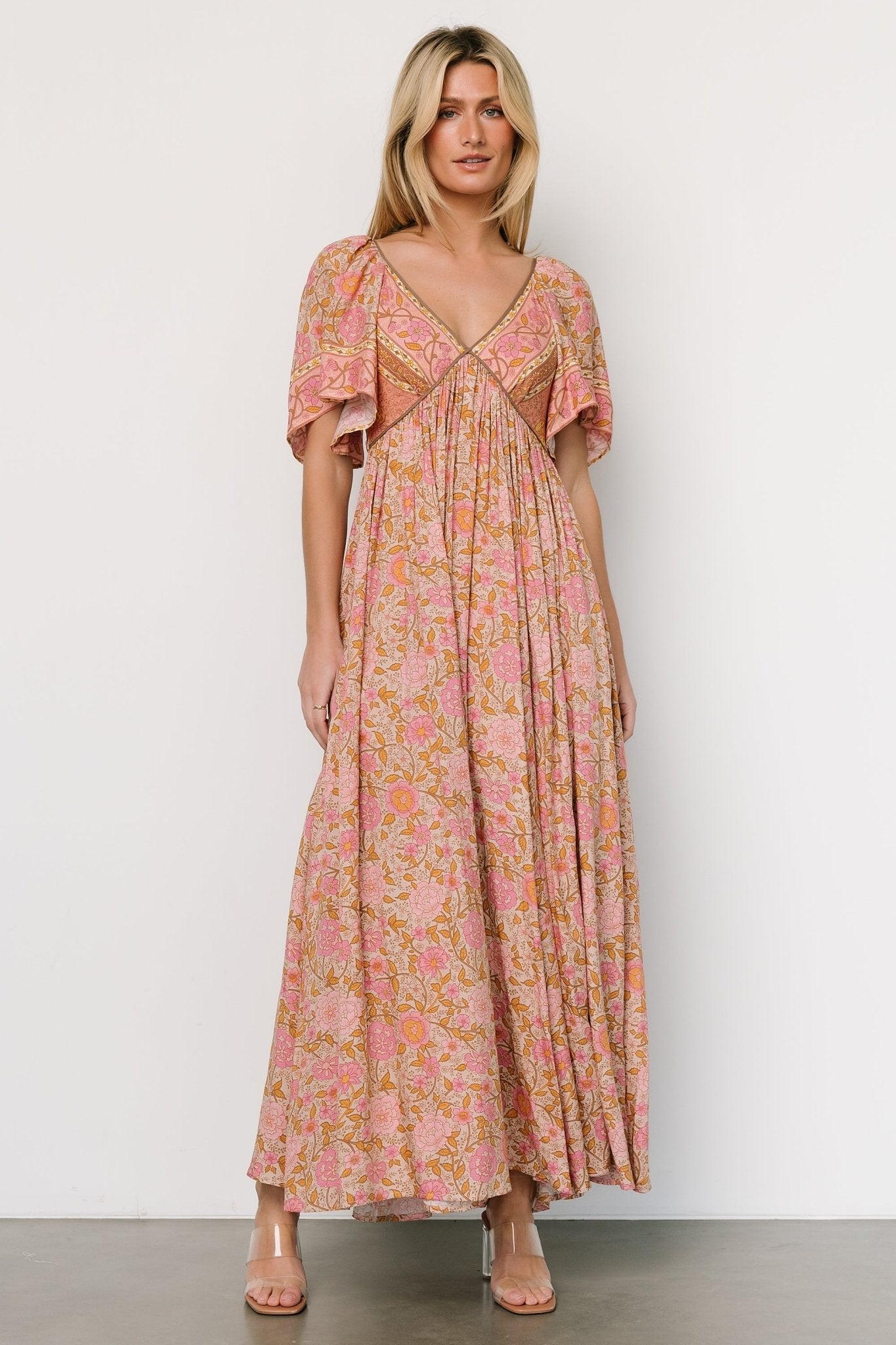 Evanthia Maxi Dress | Vintage Blush Print For Nice Cheap Price