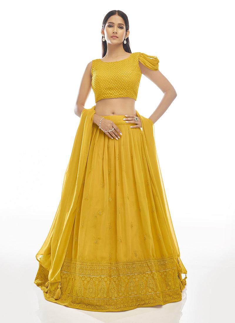 Mustard Color Lehenga Choli With Dupatta View Cheap Online