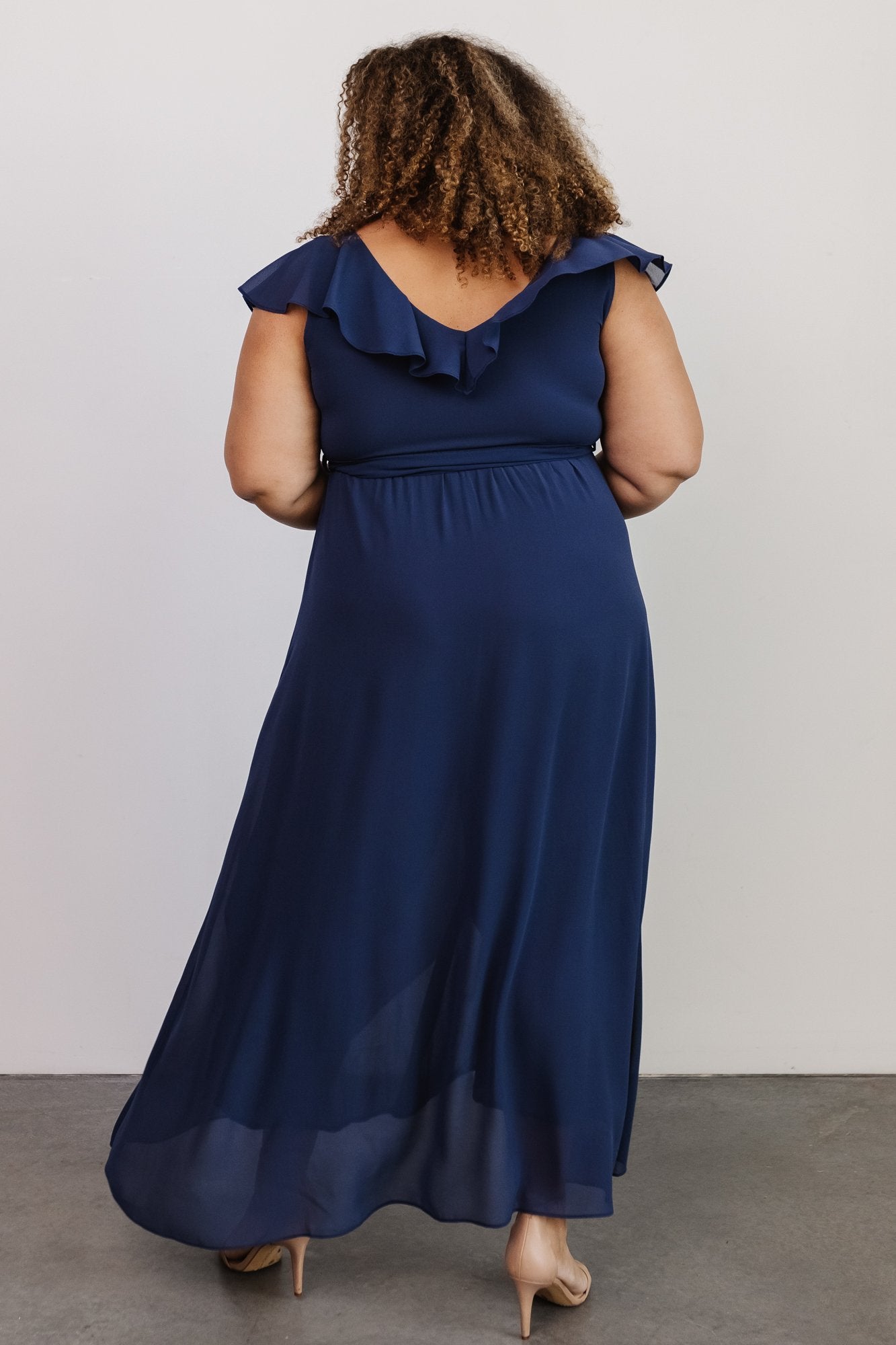 Katya Ruffle Maxi Dress | Navy Clearance Limited Edition