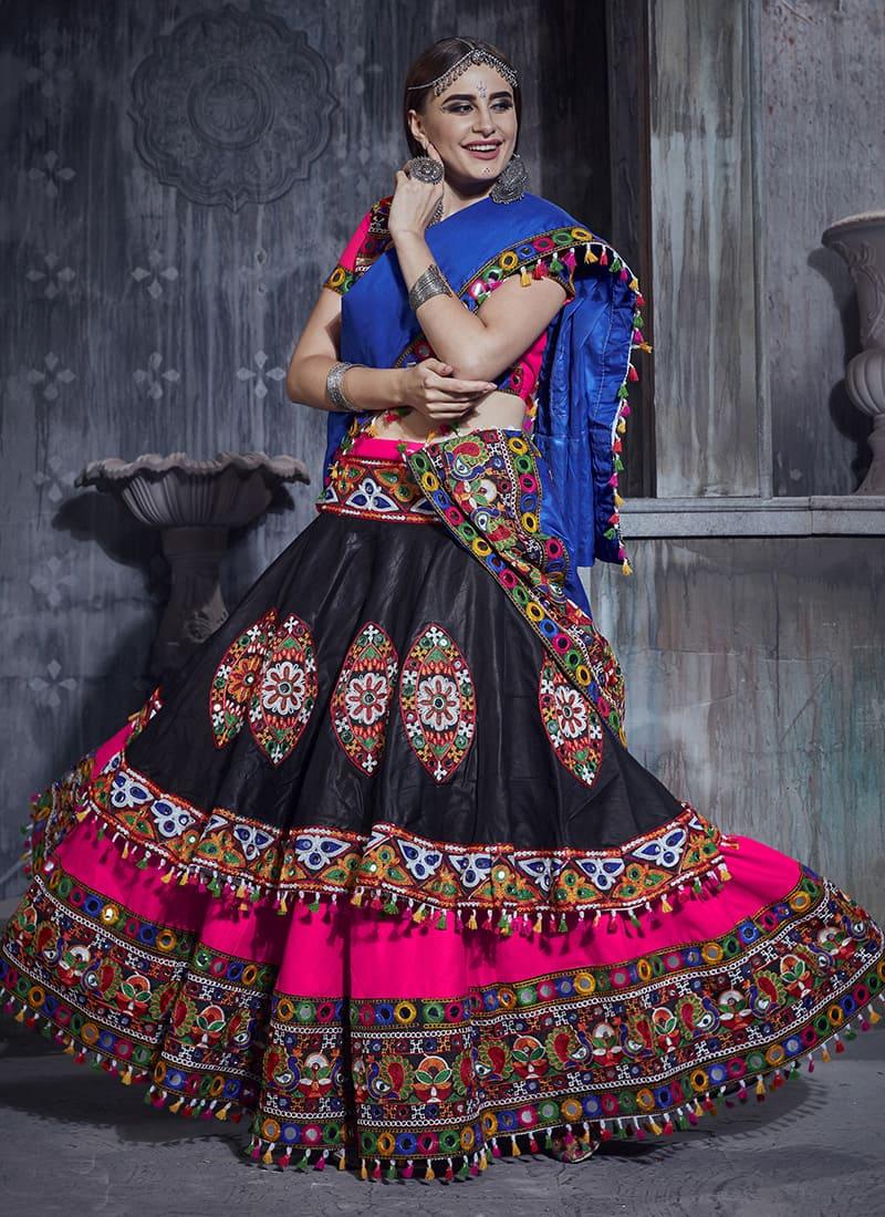 Mirror Work Pink Color Navratri Ghagra Choli Cheap Best Wholesale