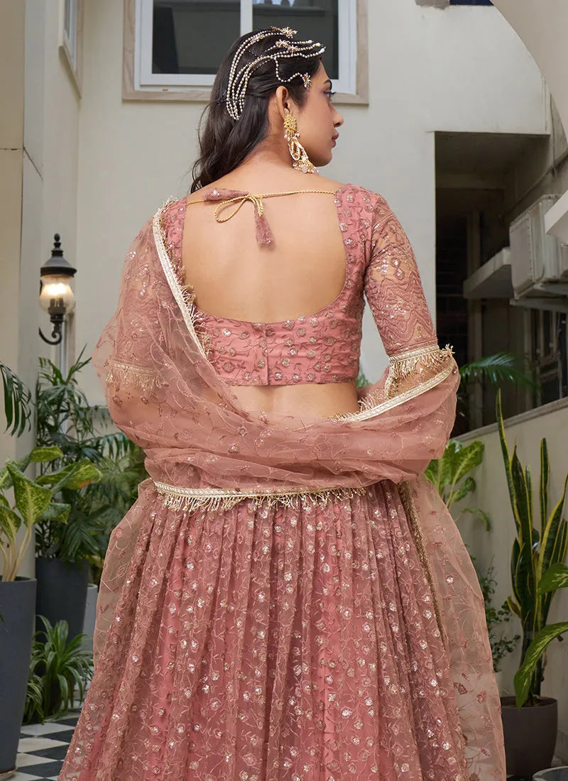 Ravishing Rust  Embroidered Engagement Lehenga Choli Store Cheap Online