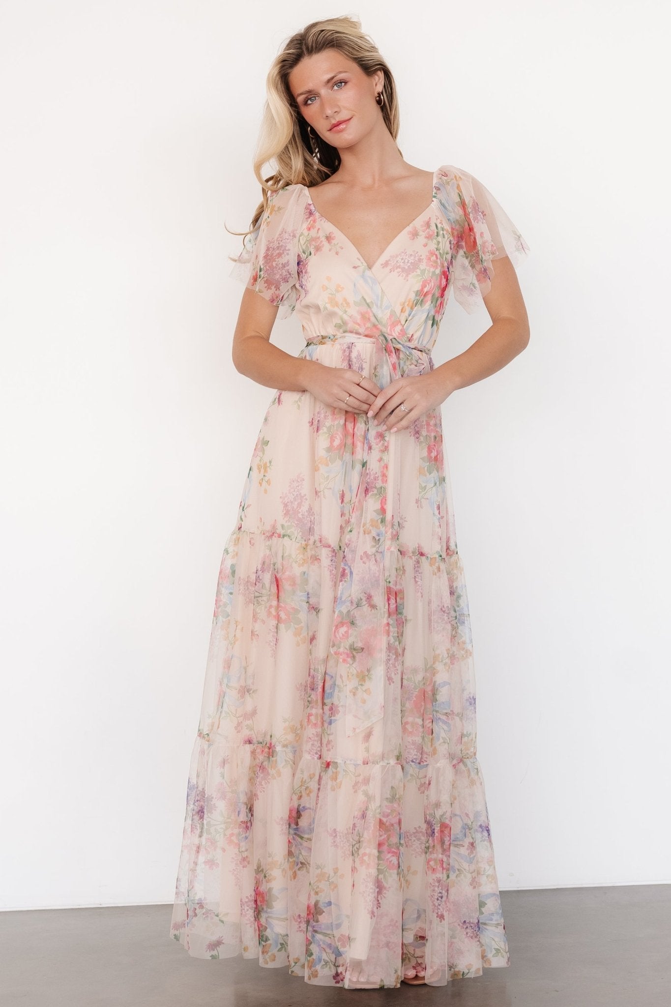 Nicola Tulle Maxi Dress | Romantic Floral Free Shipping For Sale