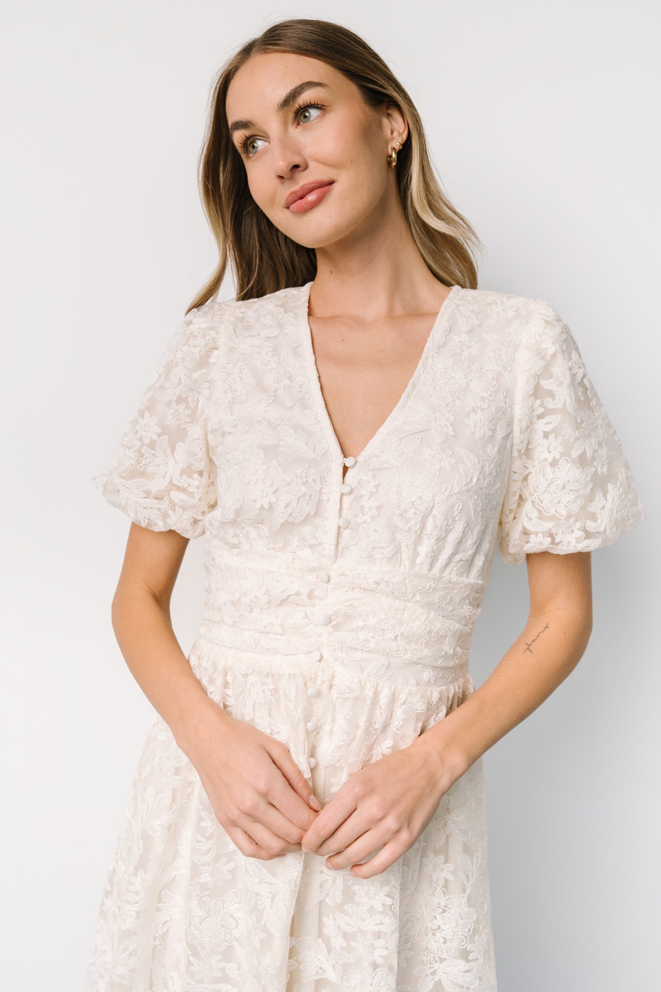 Edwina Lace Dress | Vintage Cream Sale Cheap Pice