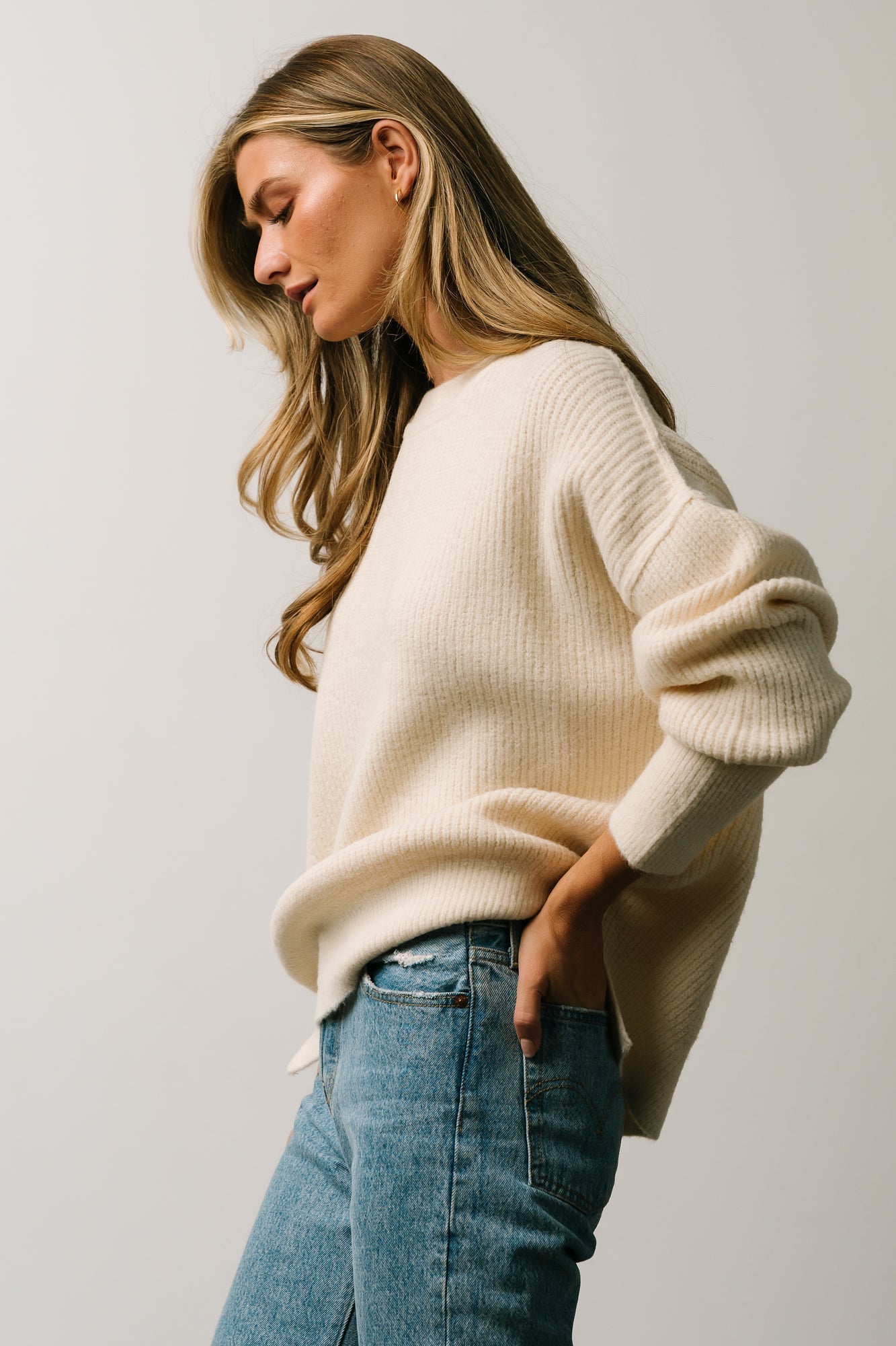 Jacey Knit Sweater | Ivory Discount Low Cost