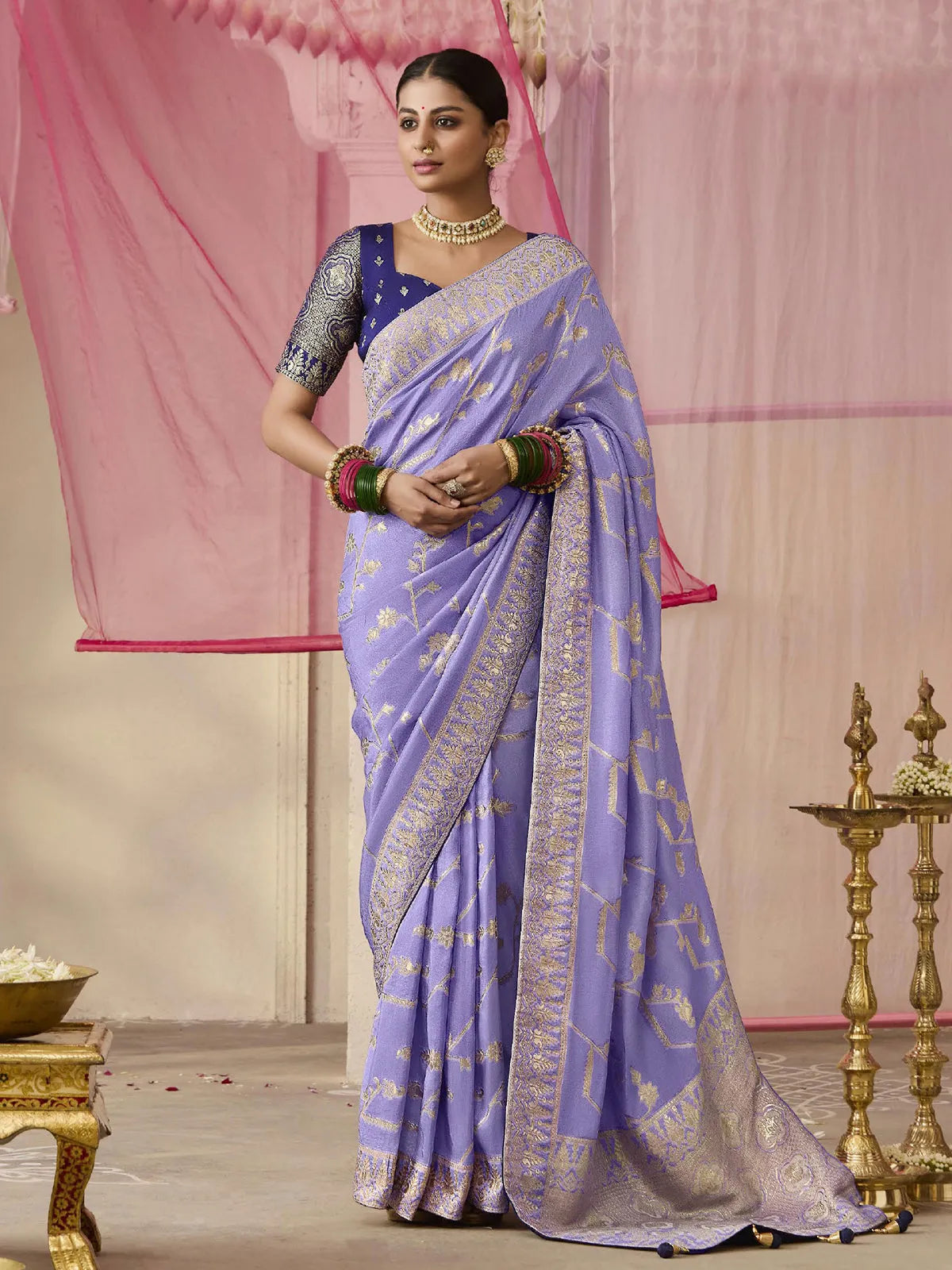 Cyan Blue Designer Silk Saree with Floral Weaving Work Free Shipping Best Pices