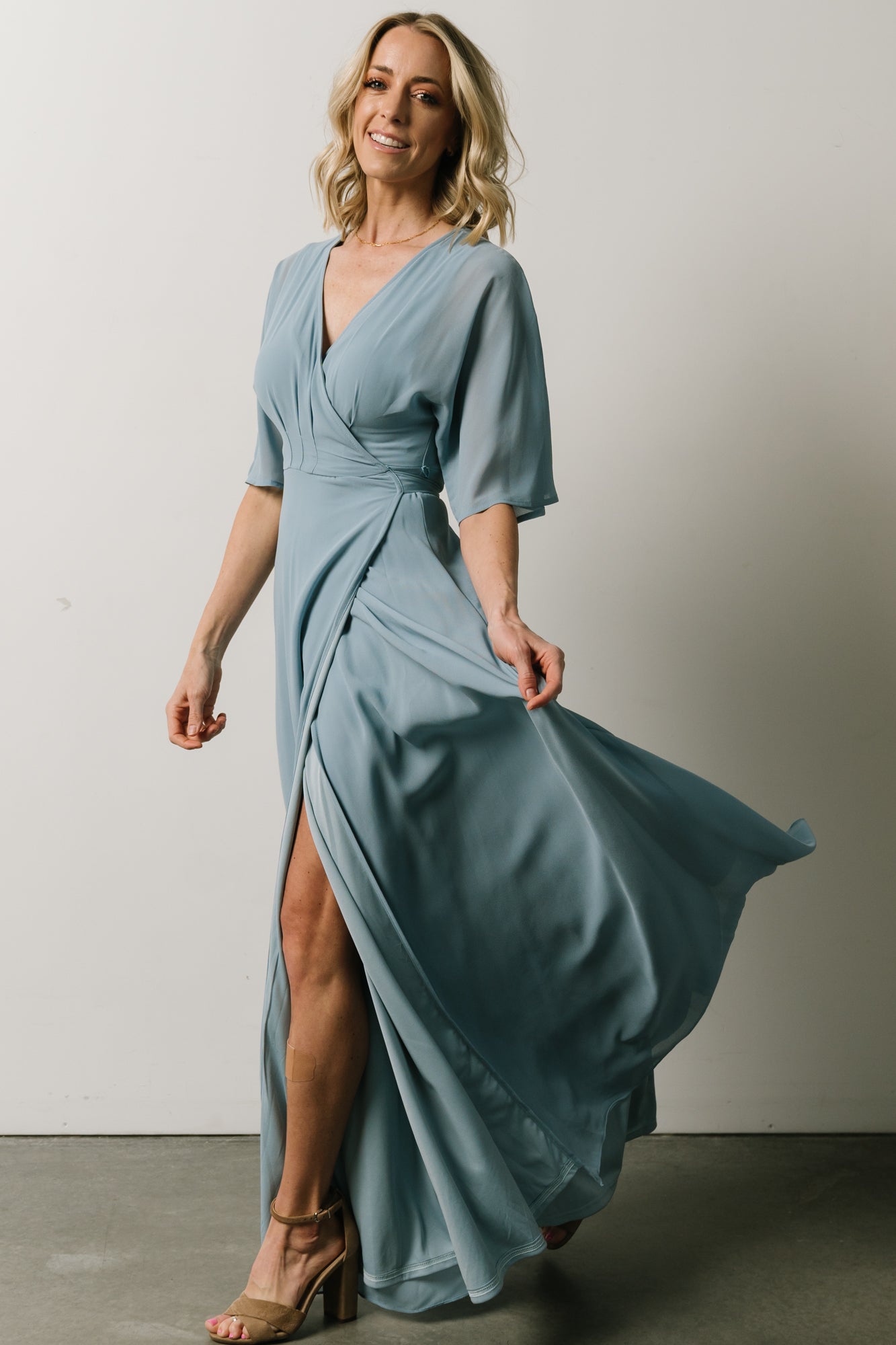 Lilly Wrap Maxi Dress | Dusty Blue Shop For