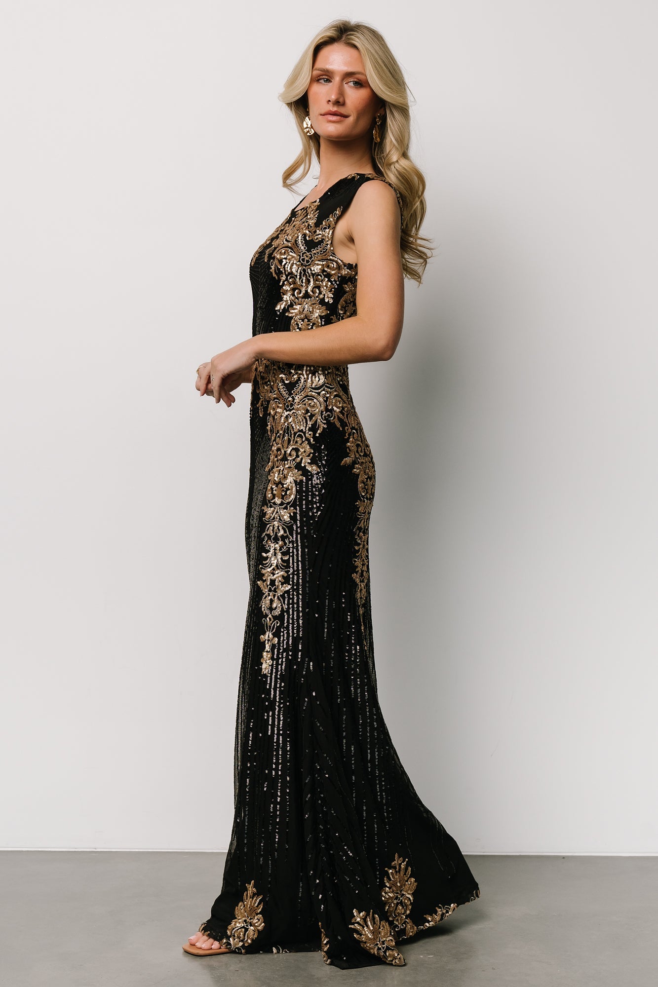 Azura Gown | Black + Gold Hot Sale Online