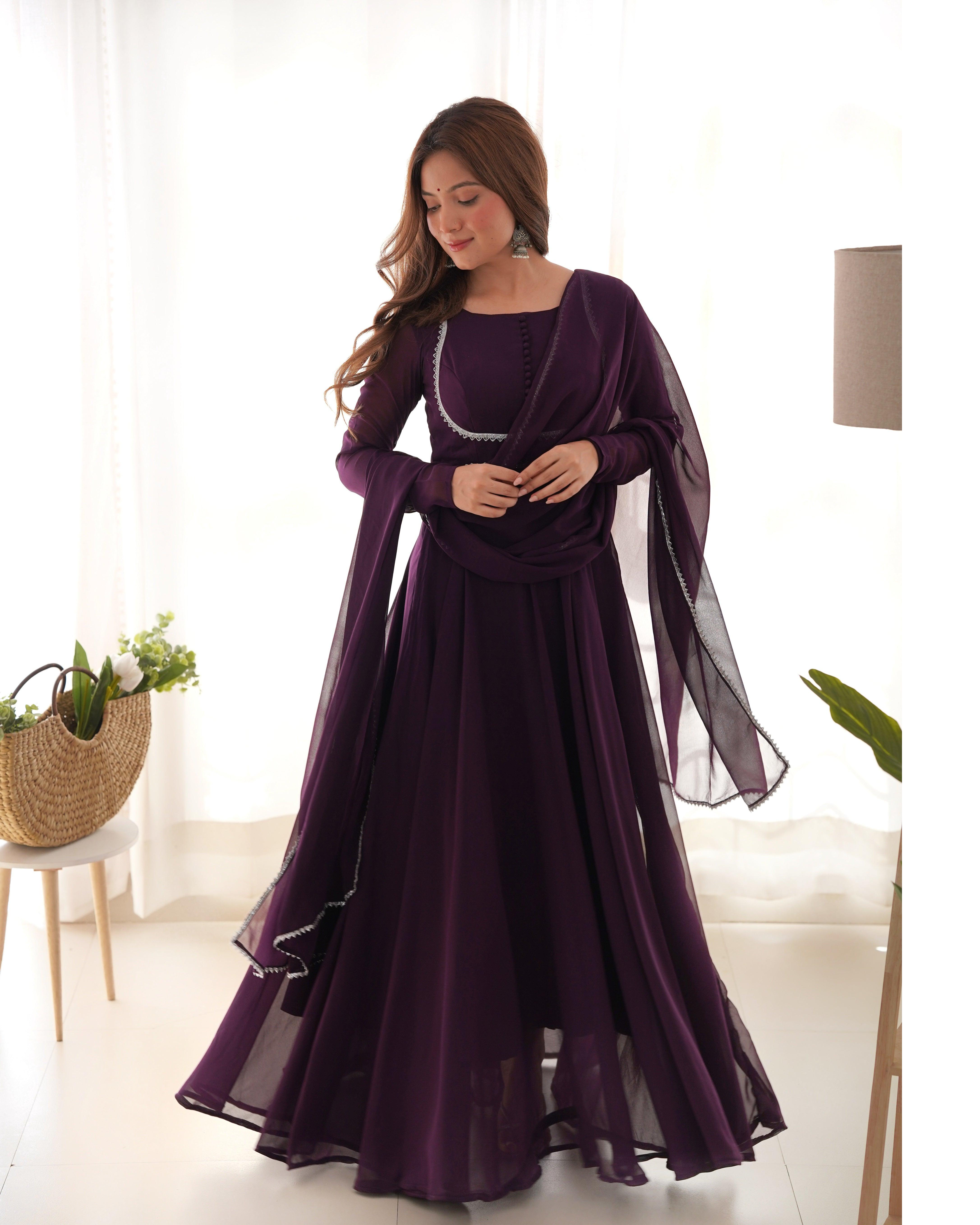 Enchanting Pure Faux Georgette Fully Flared Anarkali Pant Suit Sale Outlet