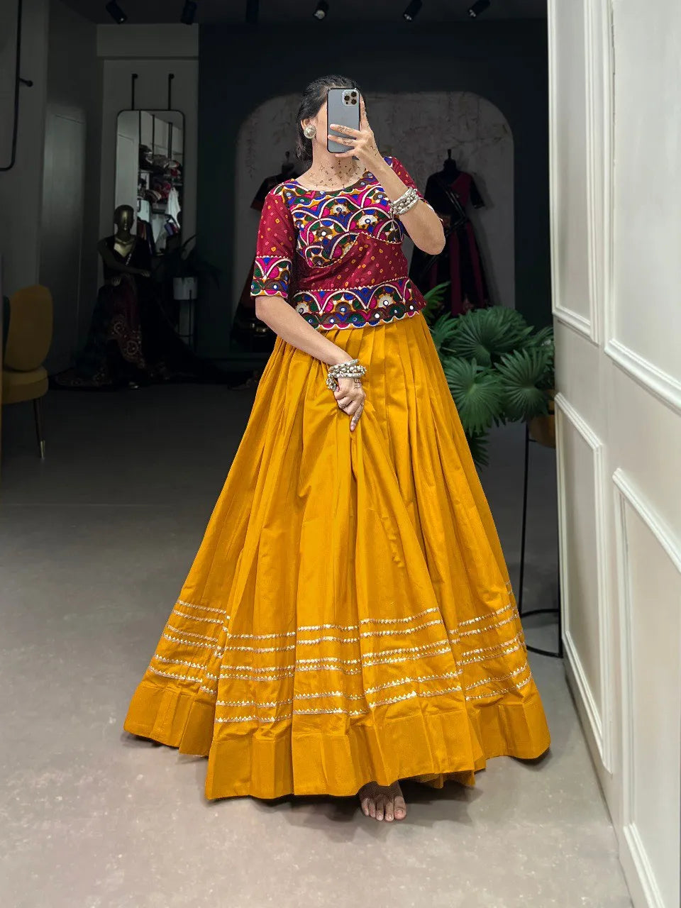 Vibrant and Modern Cotton Lehenga Choli Sale Fake